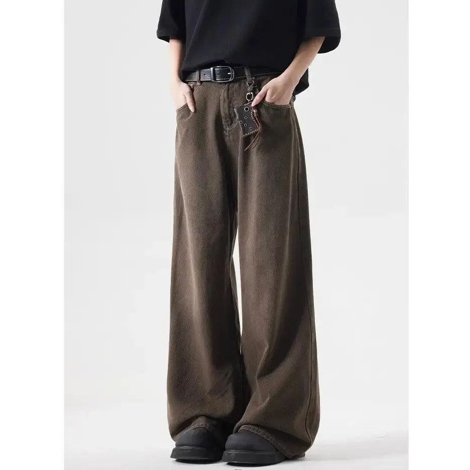 Japanese Brand Retro loose brown straight leg jeans Size US 32 / EU 48 - 5 Thumbnail