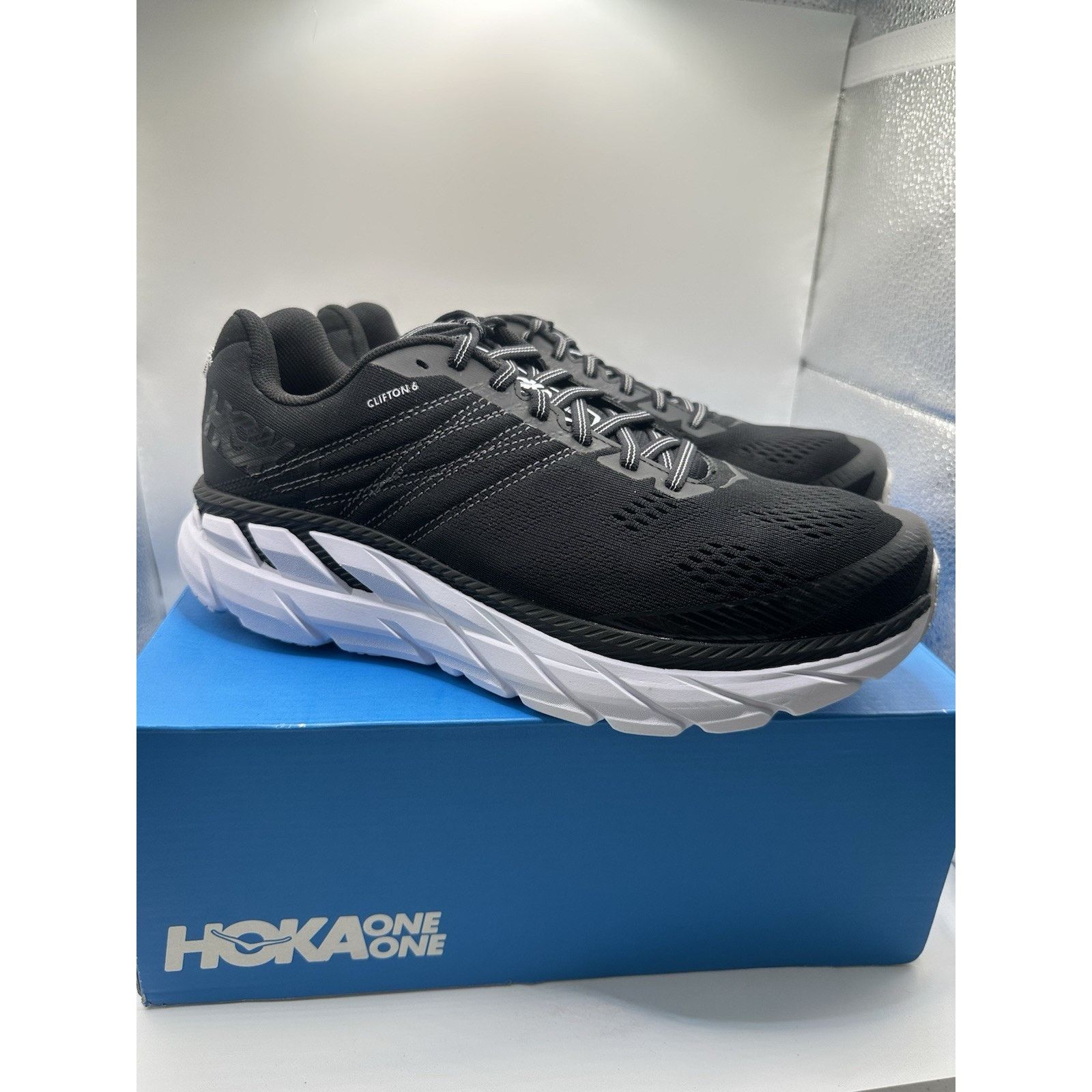 Size Men's Hoka One One Clifton Black(Wide 2E)