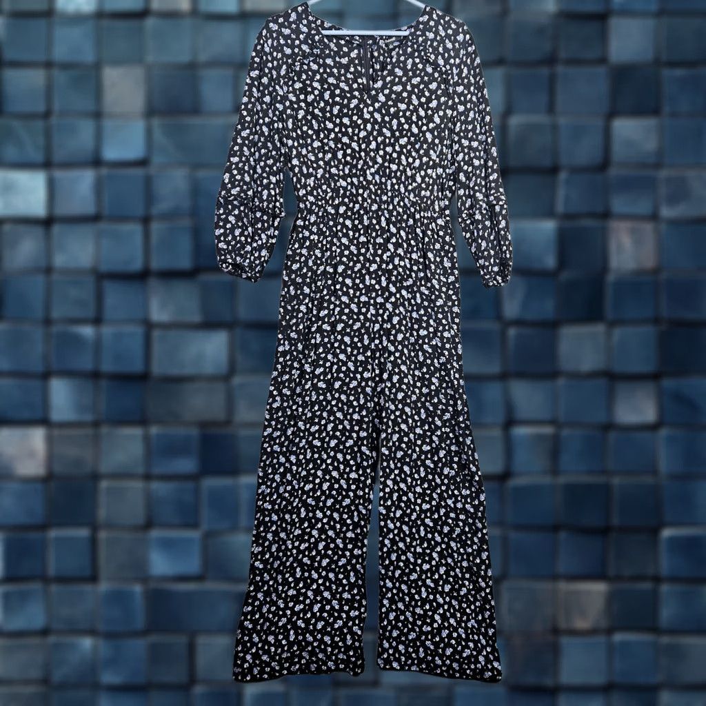 Madewell Madewell Jumpsuit Women’s Floral Ruffle-Sleeve Tie-Waist Size M Size 32" / US 10 / IT 46 - 1 Thumbnail