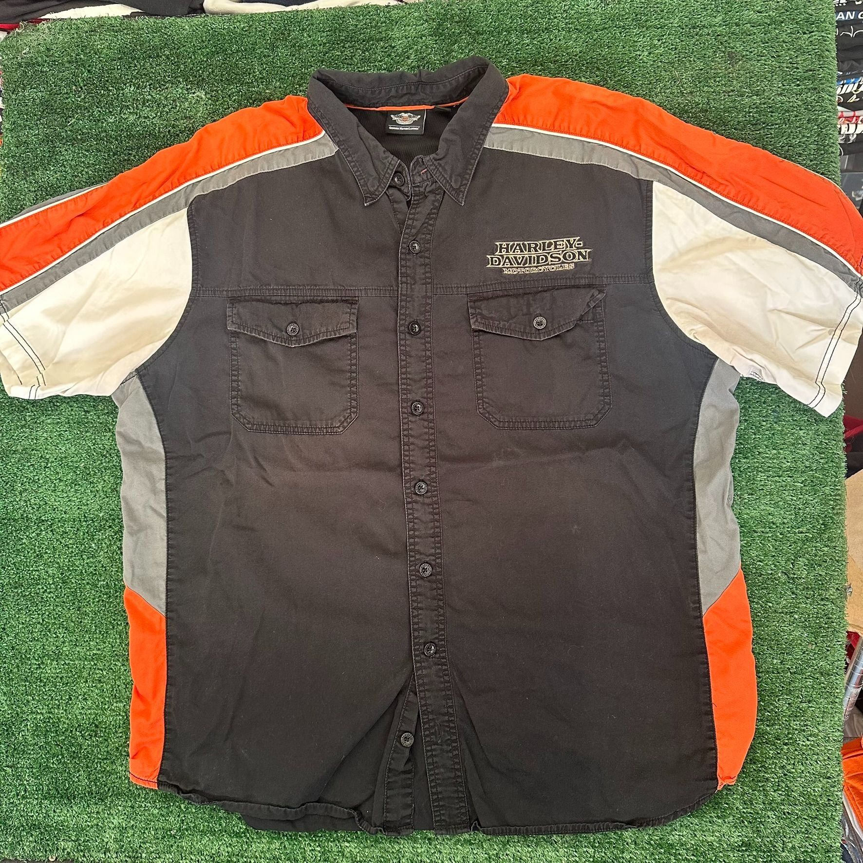 Harley Davidson Vintage Y2K Harley Davidson Flame Shirt Moto Biker Grunge Bl Size US XXL / EU 58 / 5 - 1 Thumbnail