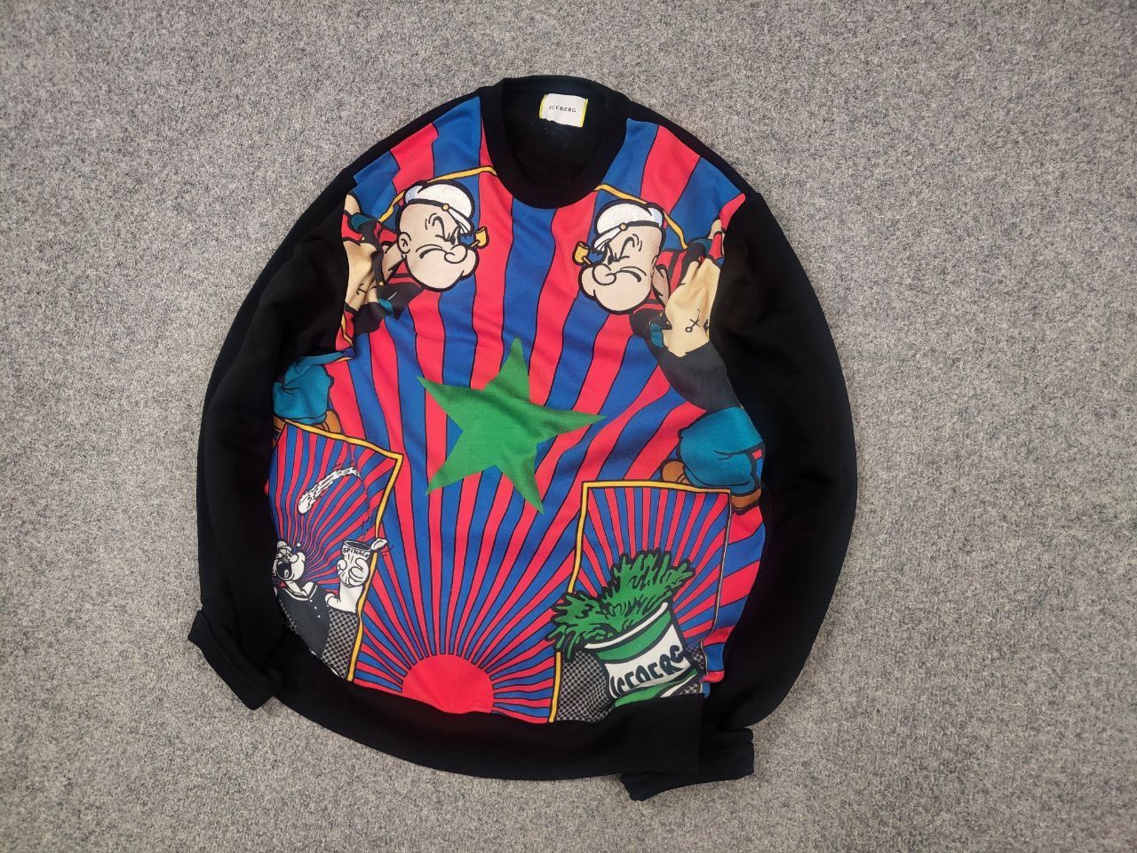 Iceberg Iceberg Popeye Stripe Art Sweatshirt Pullover Vintage Style Size US XL / EU 56 / 4 - 5 Thumbnail