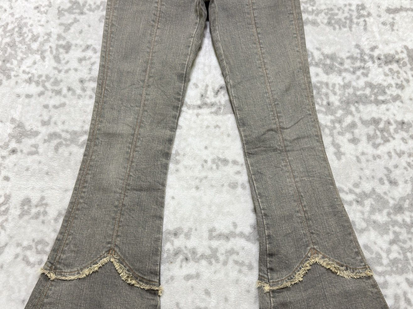Vintage Pink Papillon Reconstructed Bootcut Bell Bottom Fringe Denim Size 27" / US 4 / IT 40 - 6 Thumbnail