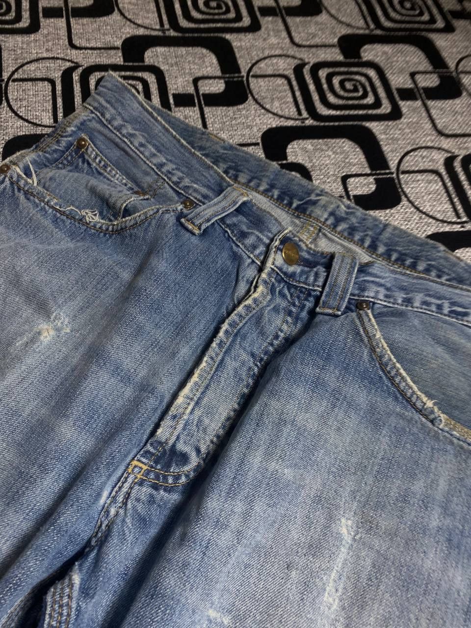 Carhartt × Japanese Brand Crazy Crash Dirty Baggy Faded Jean Japan Avant Garde Style Size US 34 / EU 50 - 12 Thumbnail