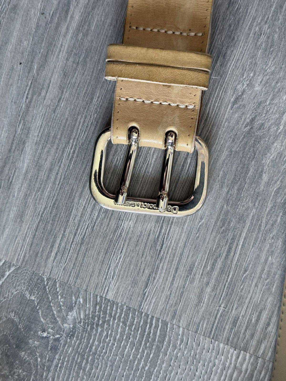 Dolce & Gabbana Dolce&Gabbana Women’s Leather Beige Brown Belt Size 85 Size ONE SIZE - 10 Thumbnail