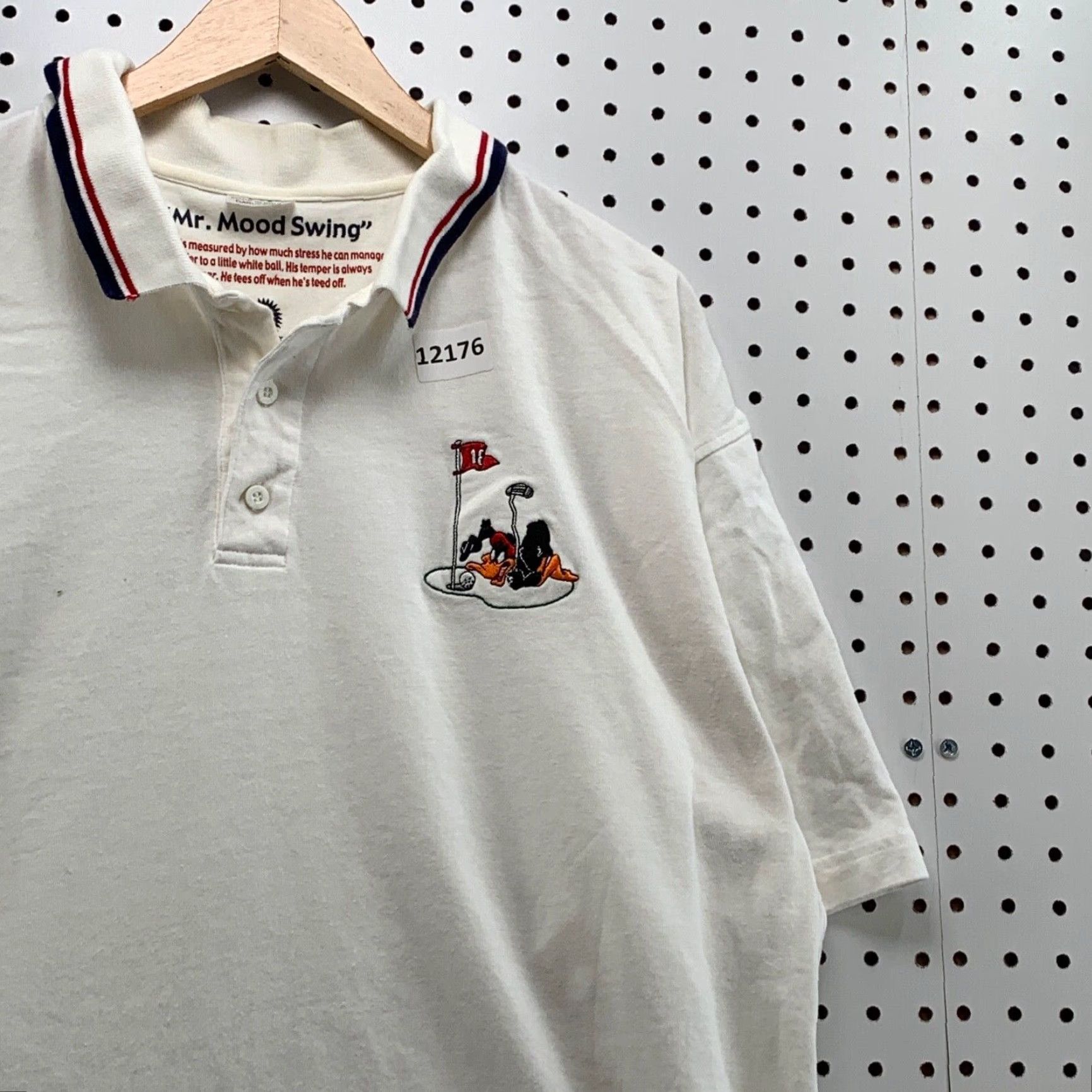 Vintage Daffy Duck Polo Shirt XL White Embroidered Golf Logo 90s Warner Bros. Vintage Men’s Polo Shirt Size US XL / EU 56 / 4 - 4 Thumbnail
