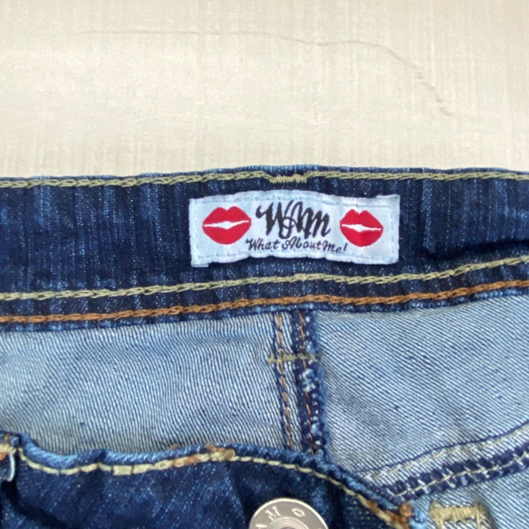 Vintage What About Me Womens Dark Wash Distressed Bootcut Jeans Juniors 11 Blue Size 32" / US 10 / IT 46 - 4 Thumbnail