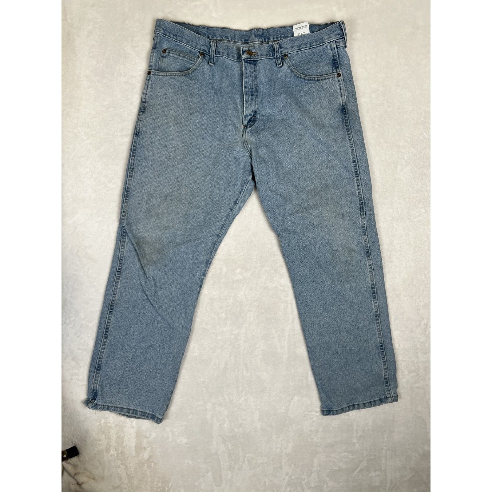 Wrangler Wrangler Men's Jeans Size 38x30 Straight Fit Blue Cotton Size US 38 / EU 54 - 2 Thumbnail