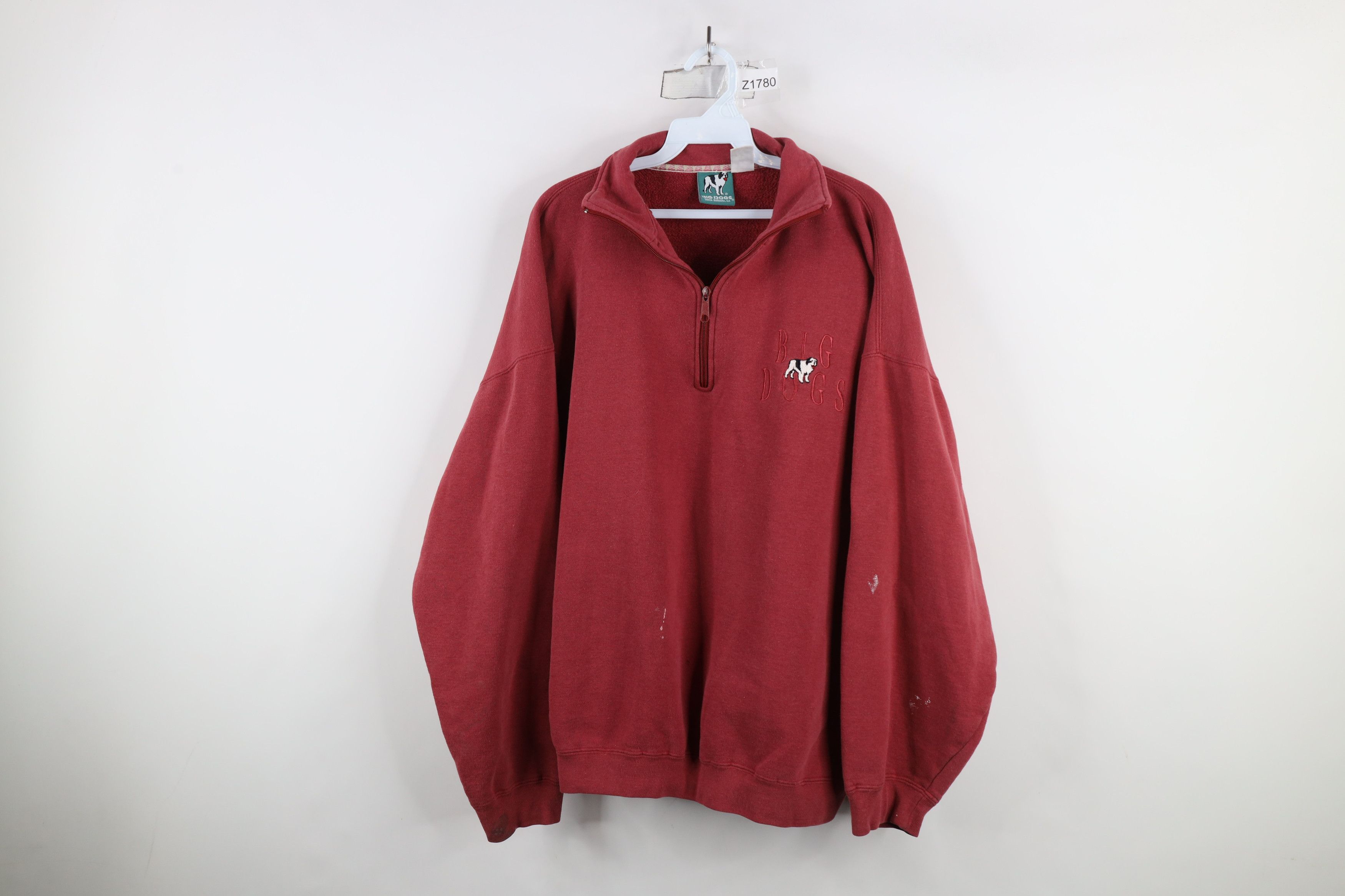Big Dogs × Vintage Vintage 90s Big Dogs Spell Out Half Zip Pullover Sweatshirt Size US L / EU 52-54 / 3 - 1 Thumbnail