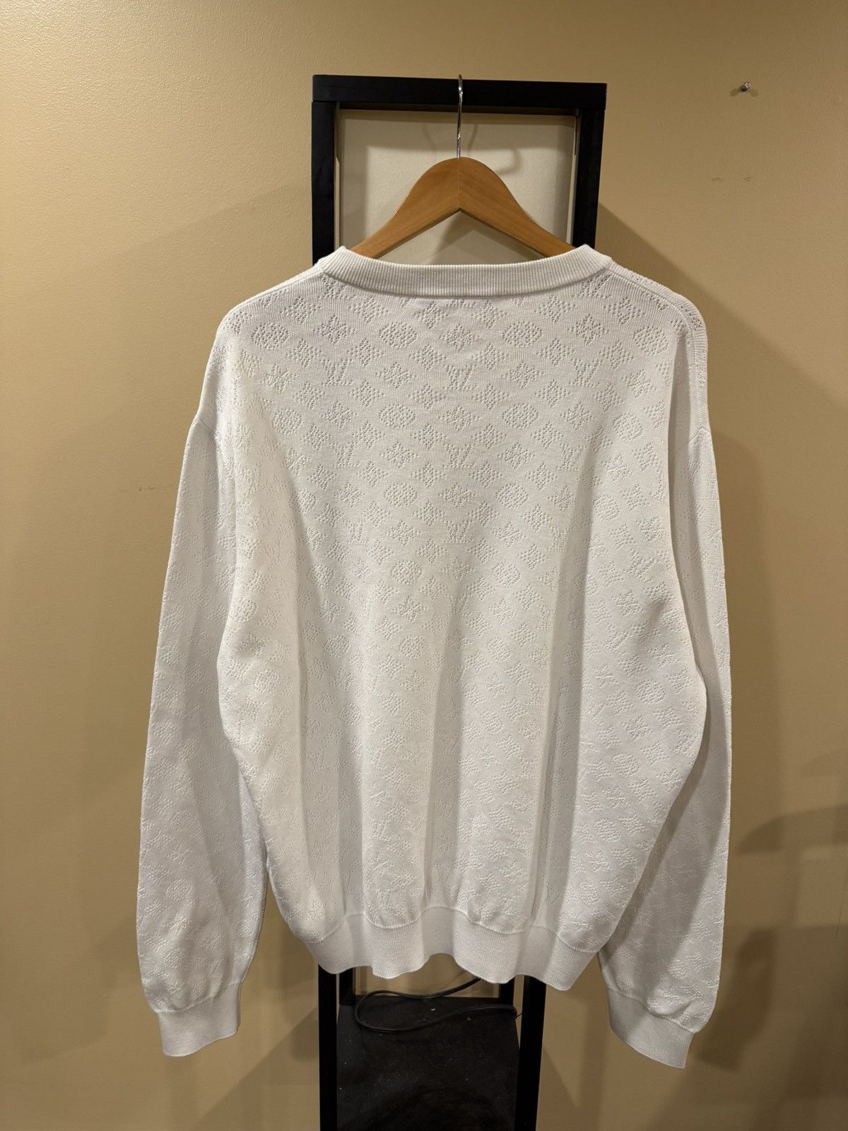 Louis Vuitton Louis Vuitton Monogram Pointelle Cotton Pullover Sweatshirt Size US XXL / EU 58 / 5 - 17 Thumbnail