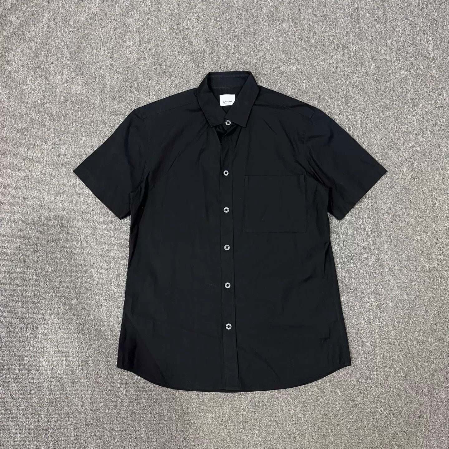 Burberry Black Short Sleeve Button-Up Shirt Size US M / EU 48-50 / 2 - 1 Thumbnail