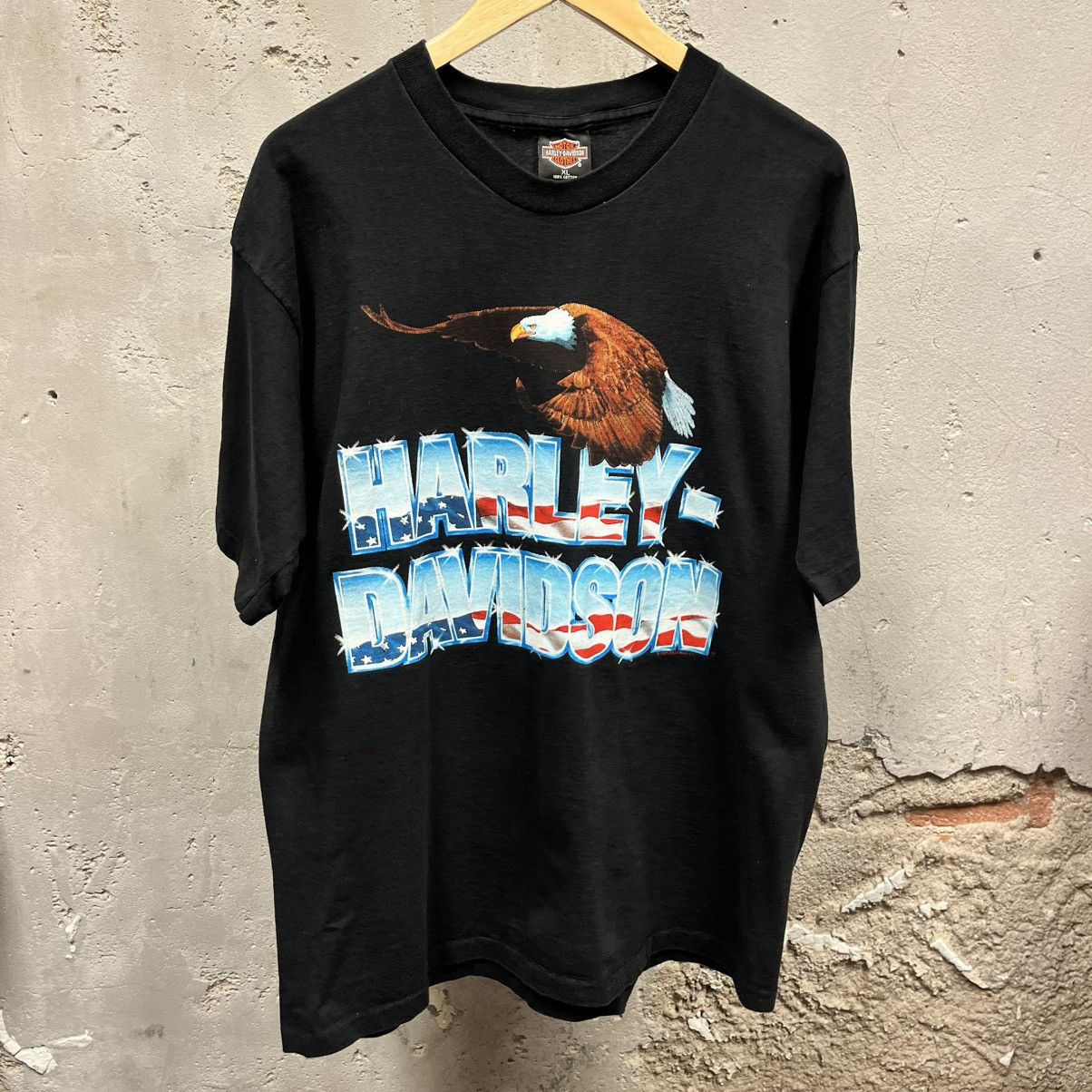 Harley Davidson Vintage Harley Davidson Holoubek 1998 Eagle Chrome Logo Tee Size US XL / EU 56 / 4 - 1 Thumbnail