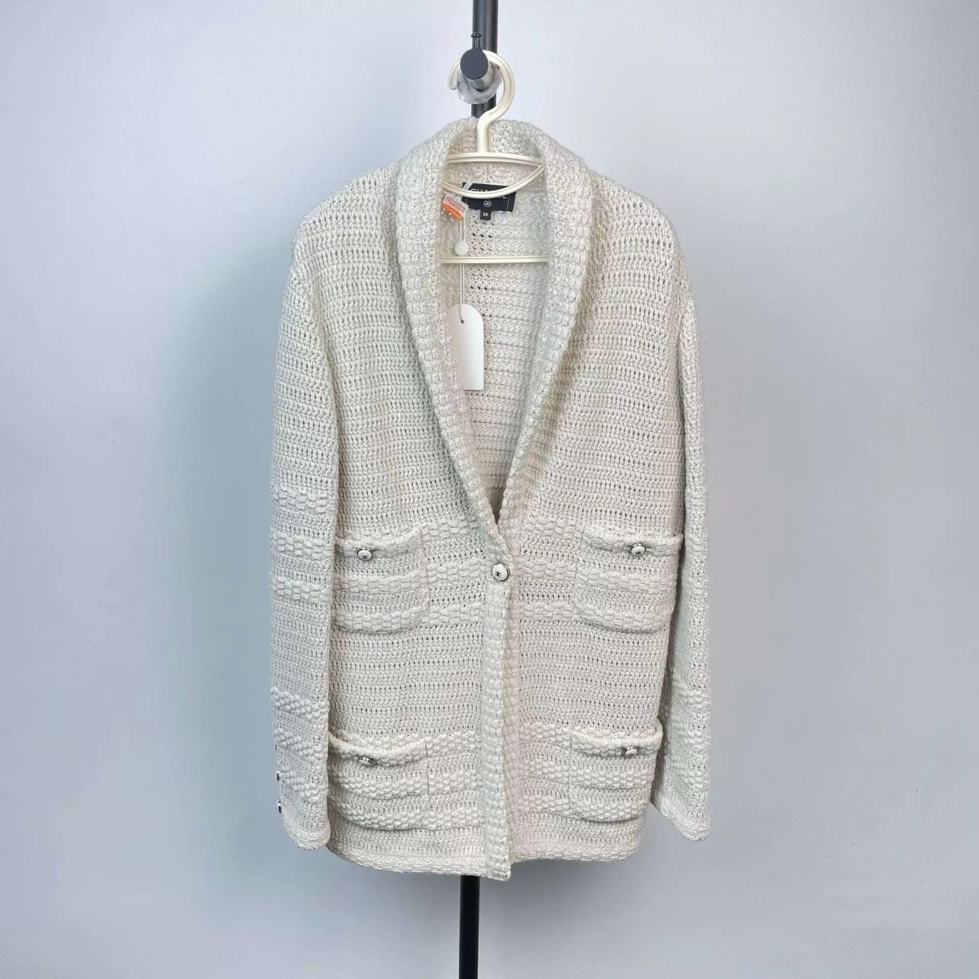 Chanel Chanel Women's Silver Thread 4-Pocket Knit Cardigan 38 Size S / US 4 / IT 40 - 1 Thumbnail
