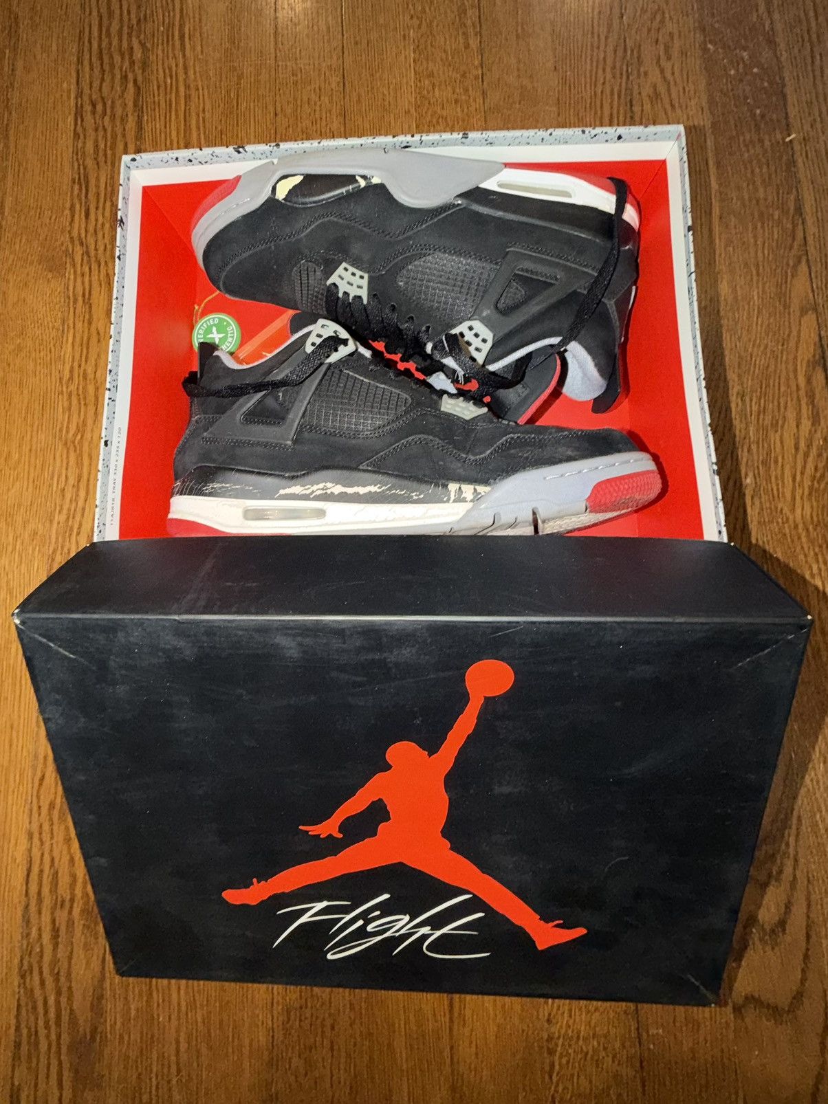 Nike Nike Air Jordan 4 Retro - Red/Black Size US 10.5 / EU 43-44 - 10 Thumbnail