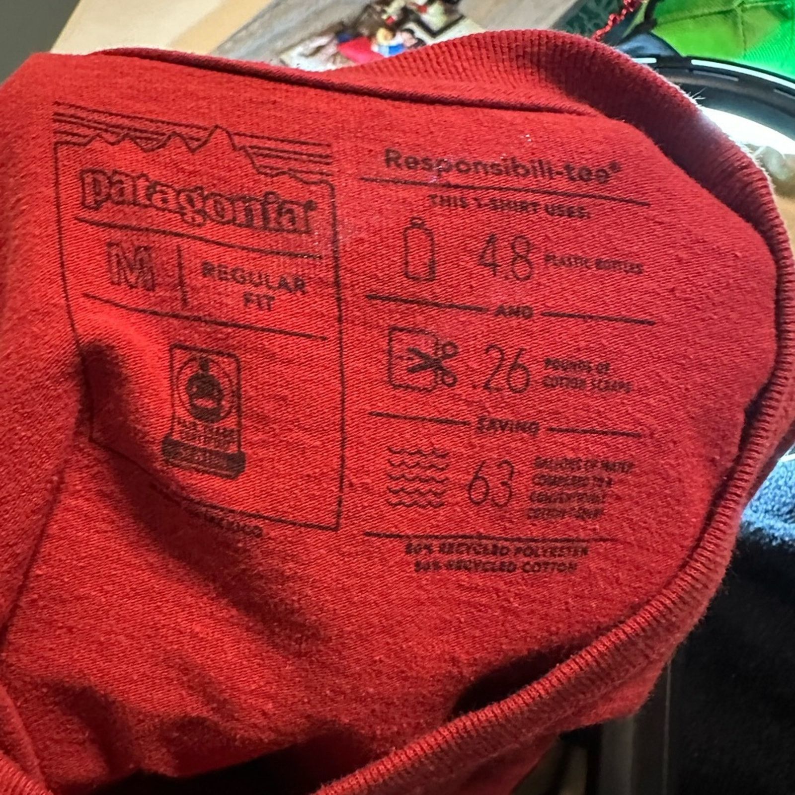 Patagonia Patagonia Red Logo T-shirt Regular Fit Size US M / EU 48-50 / 2 - 6 Thumbnail