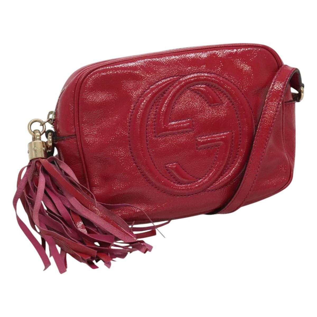Gucci Soho Shoulder Bag Enamel Pink Gold, Women's