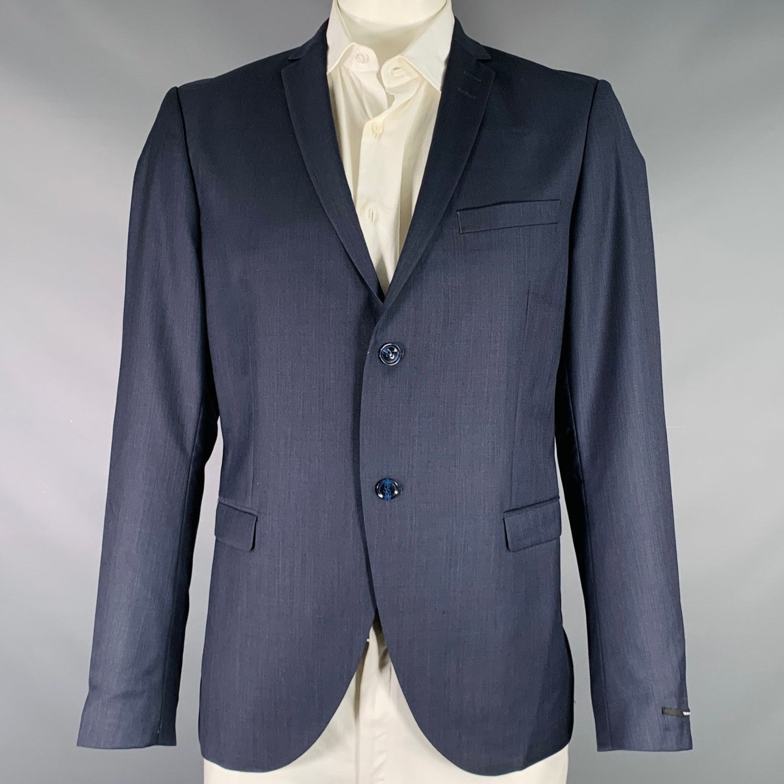 Tiger of Sweden TIGER of SWEDEN Size 46 Navy Wool Notch Lapel Sport Coat Size 46R - 1 Thumbnail