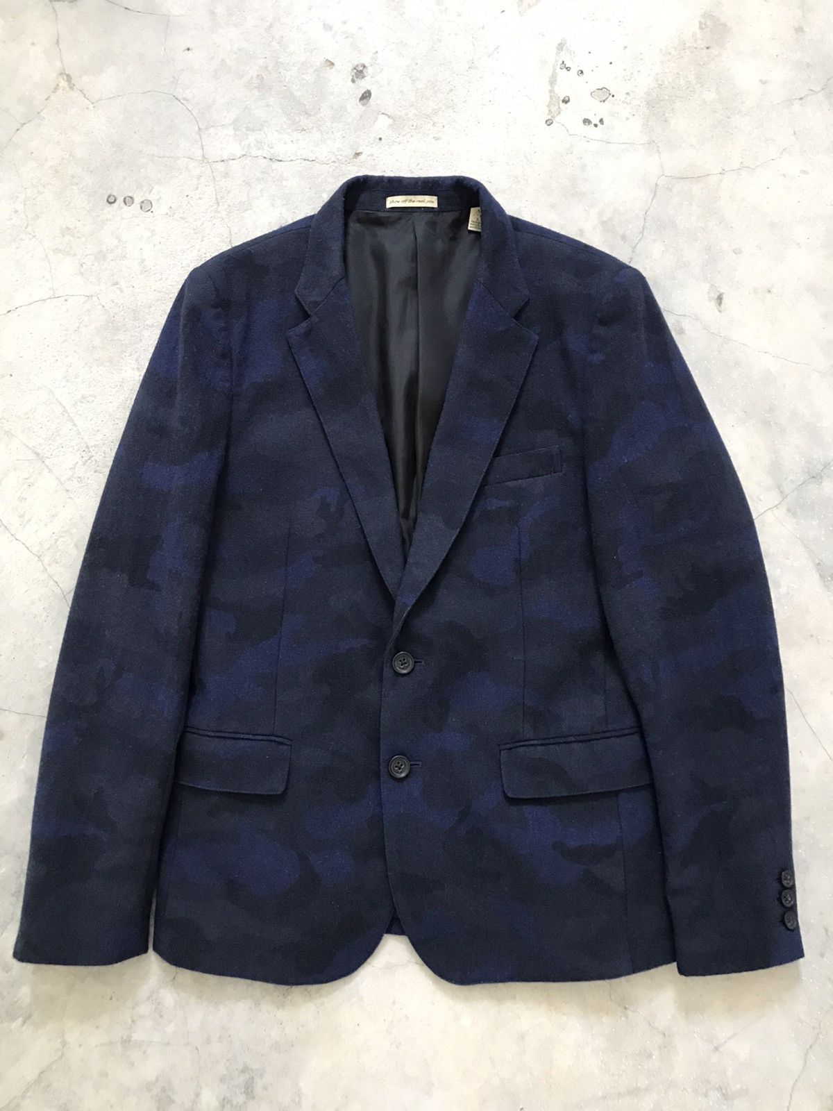 Journal Standard JOURNAL STANDARD Blue Camo Blazer Size 38L - 1 Thumbnail