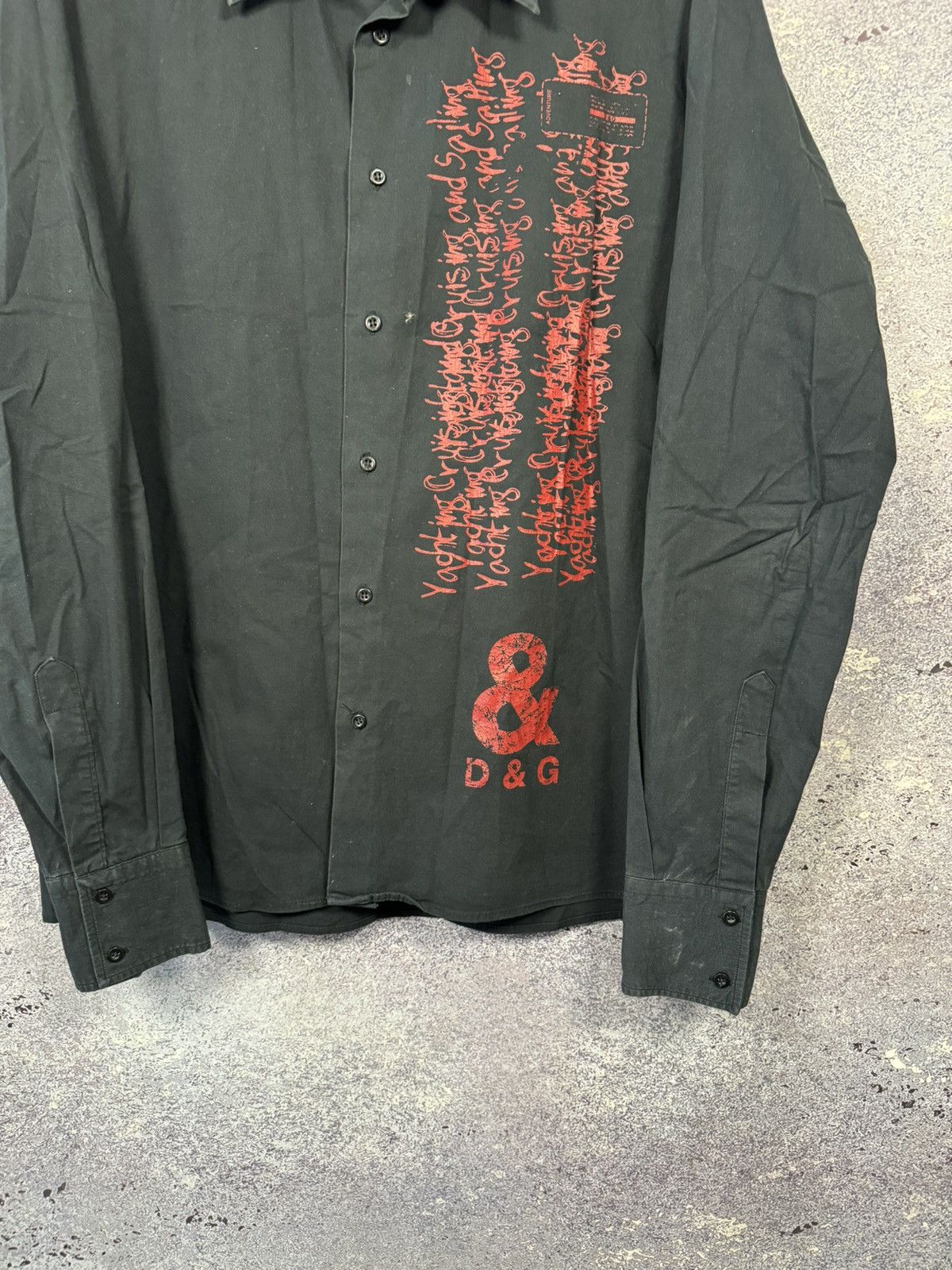 Dolce & Gabbana × Vintage Dolce & Gabbana Latest Printed Shirt Button Up Black Shirt Size US XXL / EU 58 / 5 - 4 Thumbnail