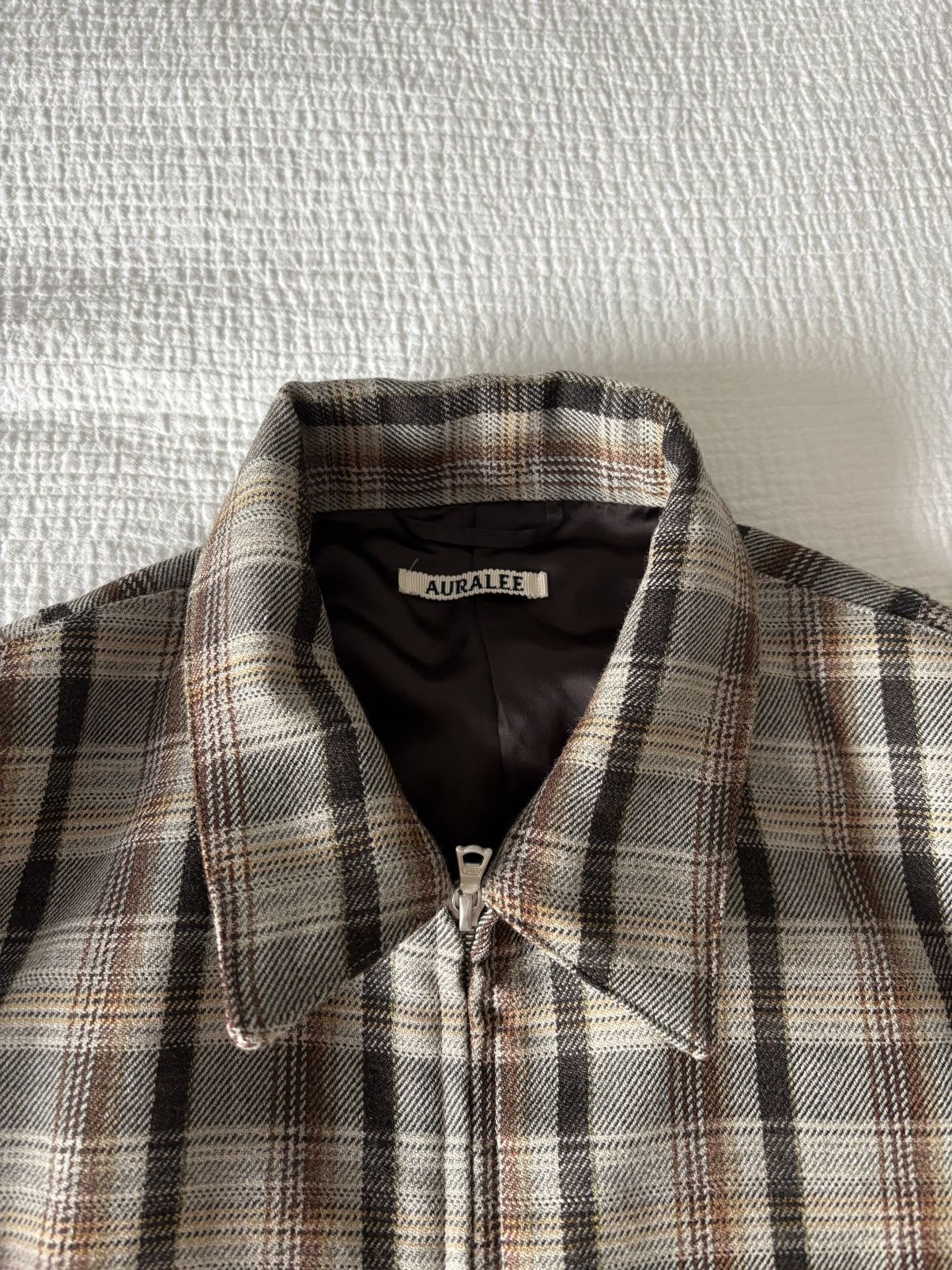 Auralee Auralee brown check zip jacket Size US M / EU 48-50 / 2 - 2 Thumbnail