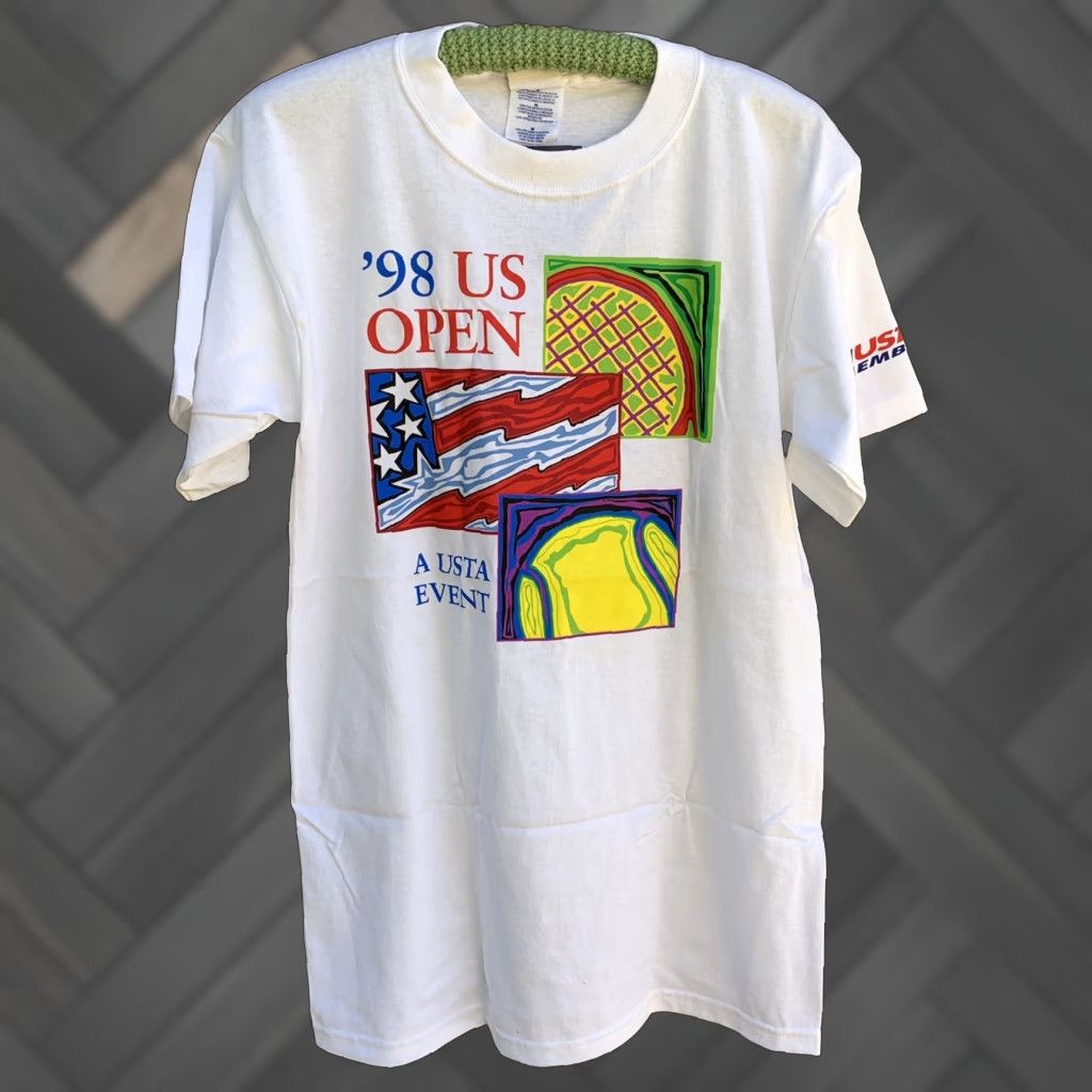 Vintage Santee Gold US Open Shirt US Open Graphic Tee Shirt Mens M White 1990s Decade 1998 Vintage Shirt USA USTA Official Licensed Product Size US M / EU 48-50 / 2 - 1 Thumbnail