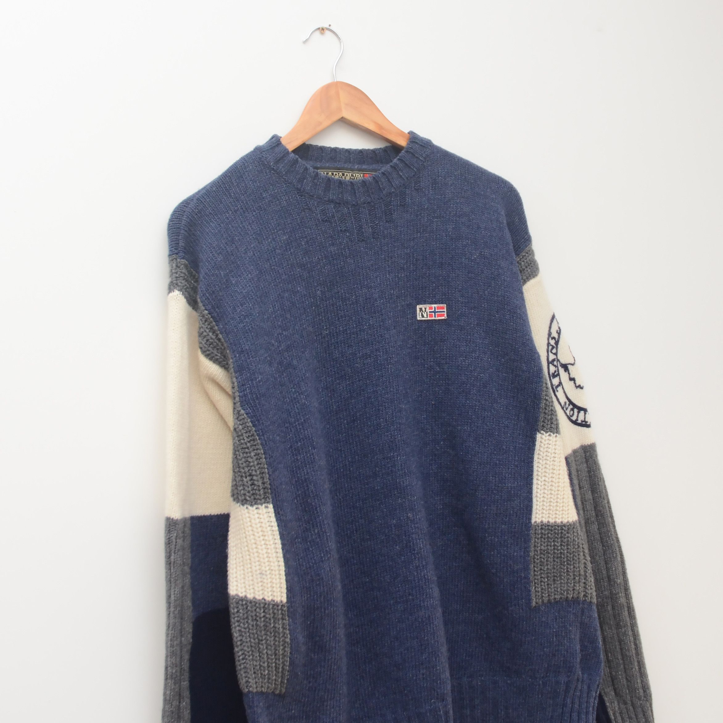 Napapijri Vntg Napapijri Sweater Wool Flags Trans Atlantic Expedition Size US L / EU 52-54 / 3 - 2 Thumbnail