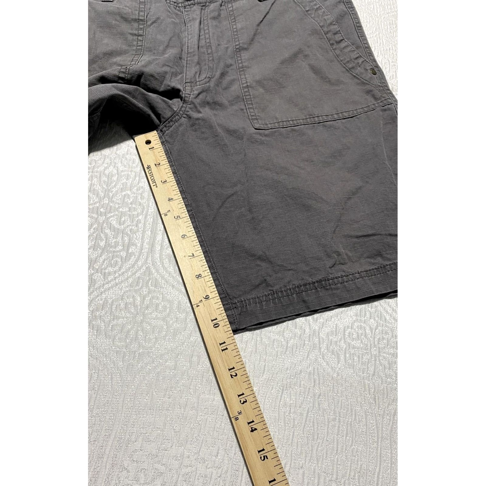 Vintage Ruff Hewn Shorts Mens 34 Gray Chino Canvas Flat Front Pockets Casual Cotton Size US 34 / EU 50 - 5 Thumbnail