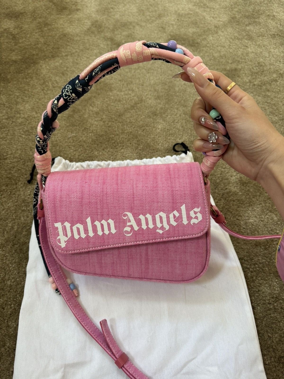 Palm Angels Palm Angels Pink Bandana Crash Denim Bag Size ONE SIZE - 5 Thumbnail
