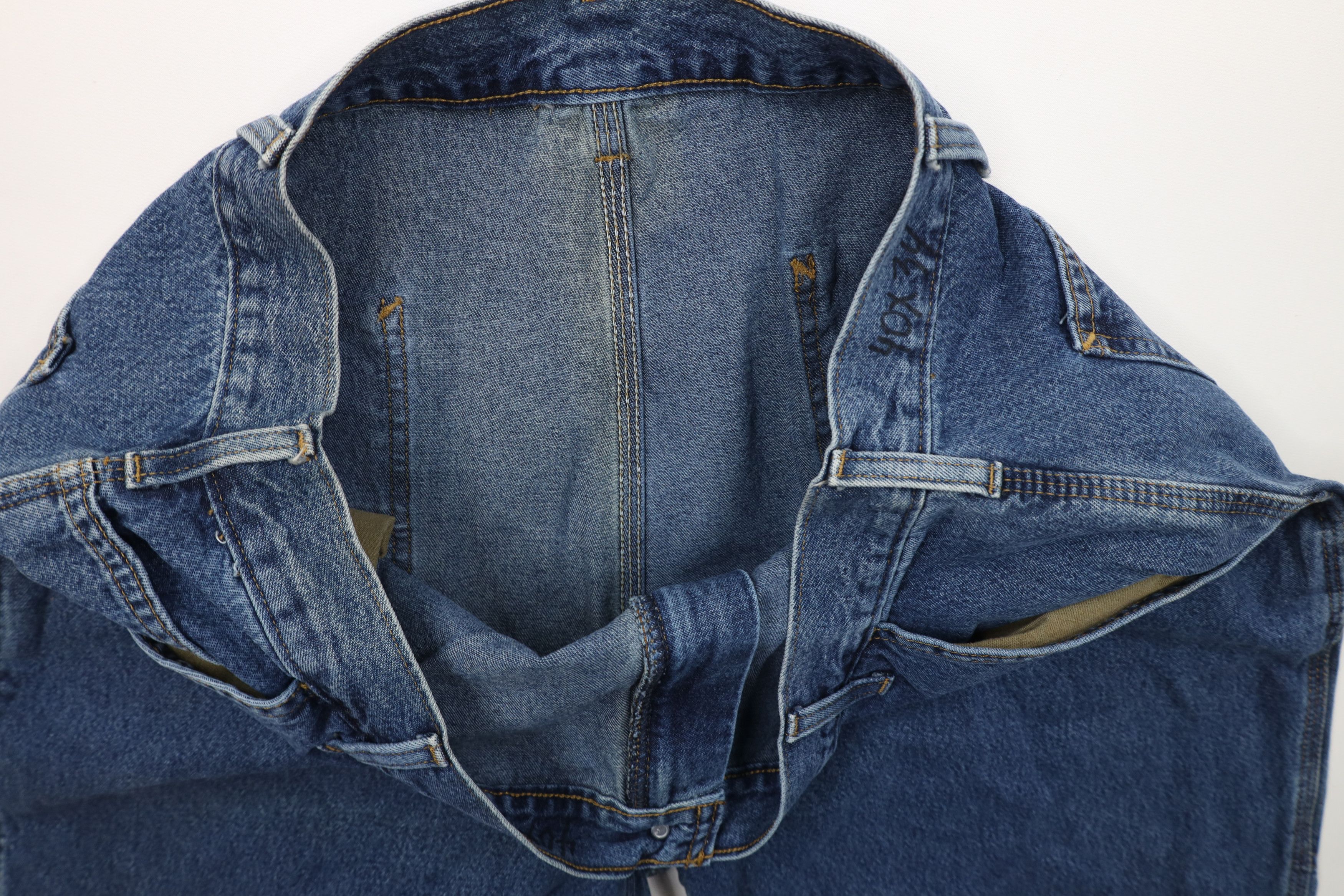 Carhartt × Vintage Vintage Carhartt Spell Wide Leg Dungaree Denim Jeans Blue Size US 40 / EU 56 - 6 Thumbnail