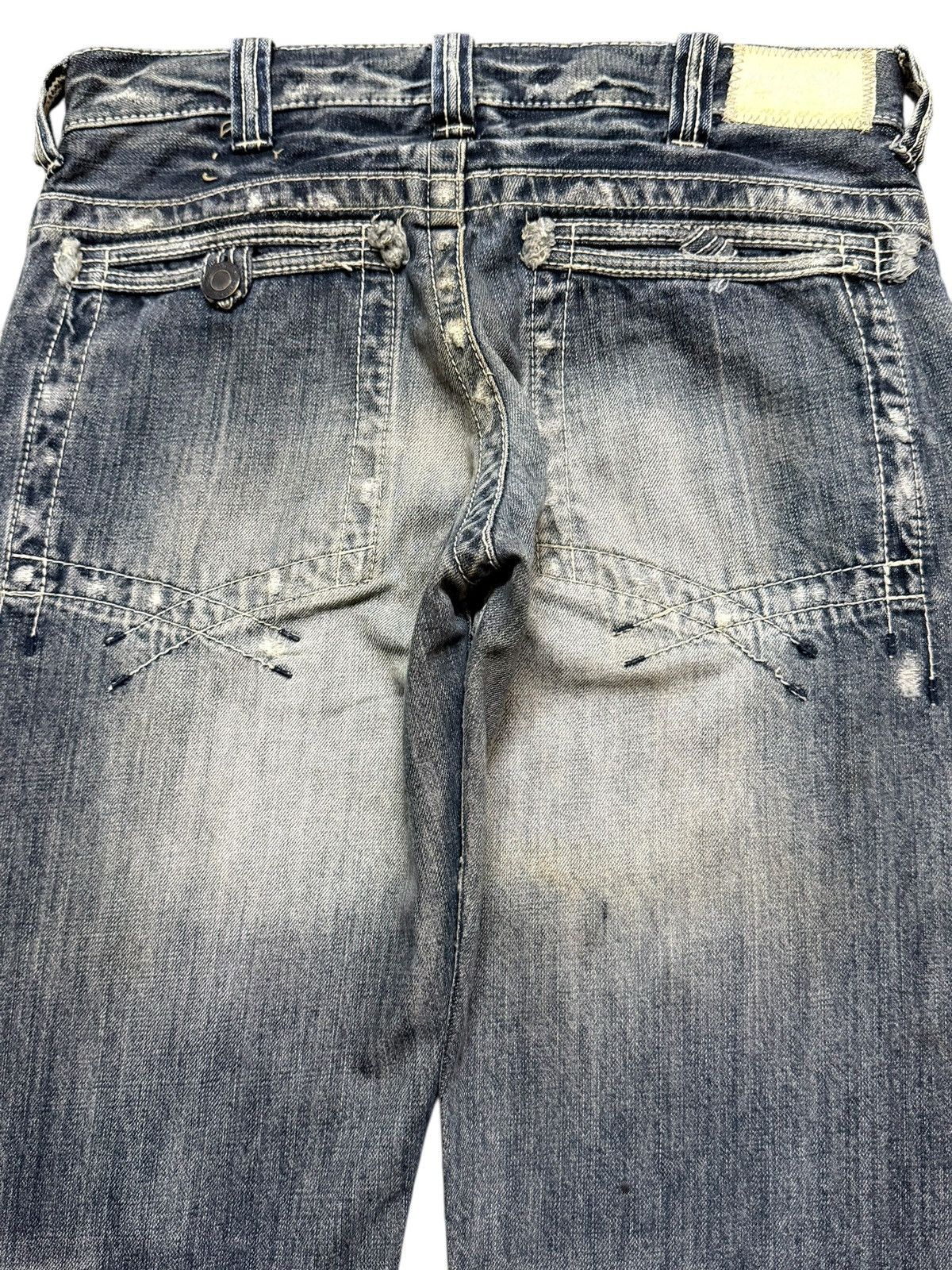 Tornado Mart Vintage Y2K Faded Wash Avant Garde Style Distressed Bootcut Size US 32 / EU 48 - 5 Thumbnail