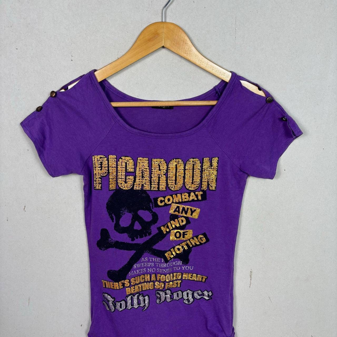 Japanese Brand Vtg Park Girl Japanese Y2K Skull Ruched Fitted Tee M Size M / US 6-8 / IT 42-44 - 3 Thumbnail