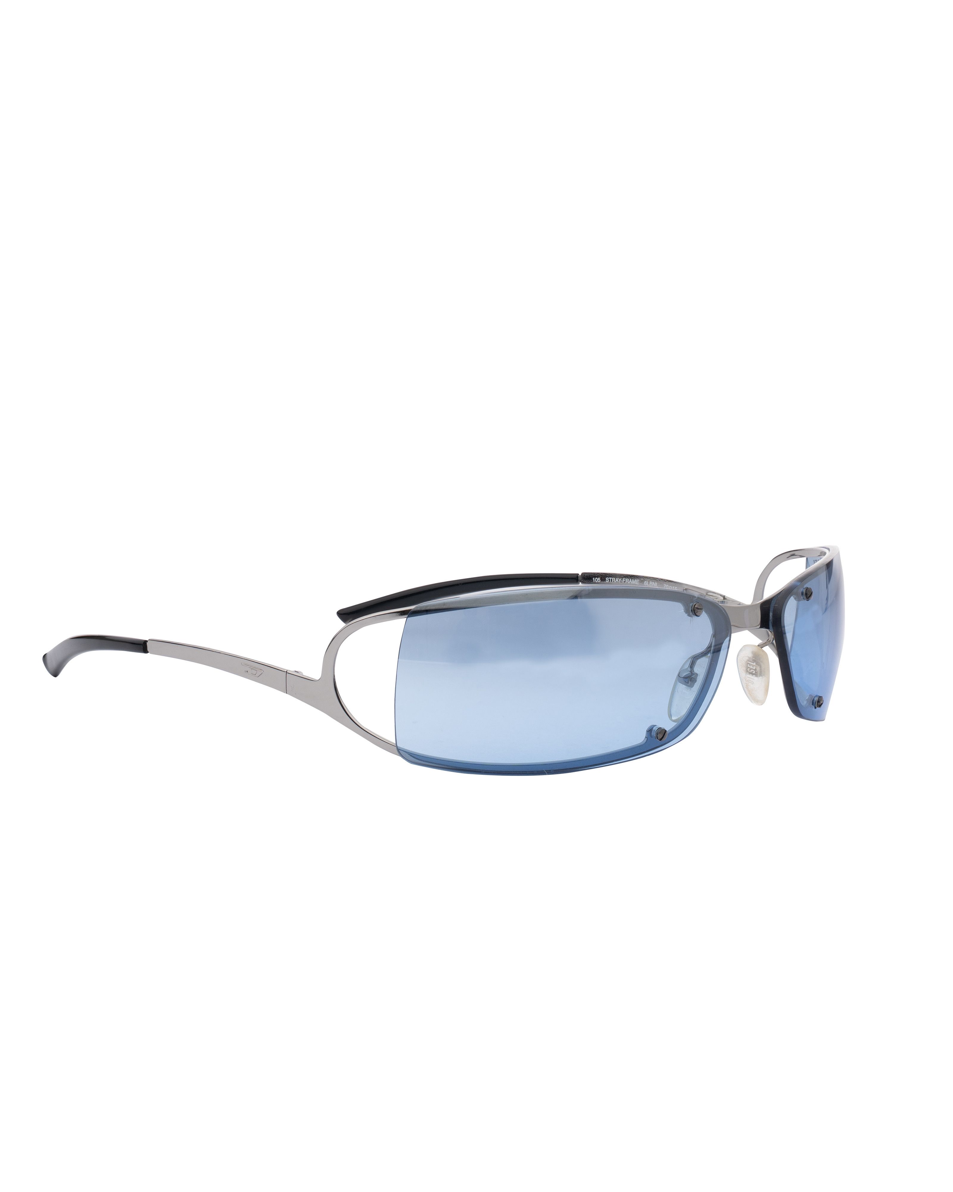 Diesel Diesel '90s Blue Rimless Cut-Out Sunglasses Size ONE SIZE - 1 Thumbnail