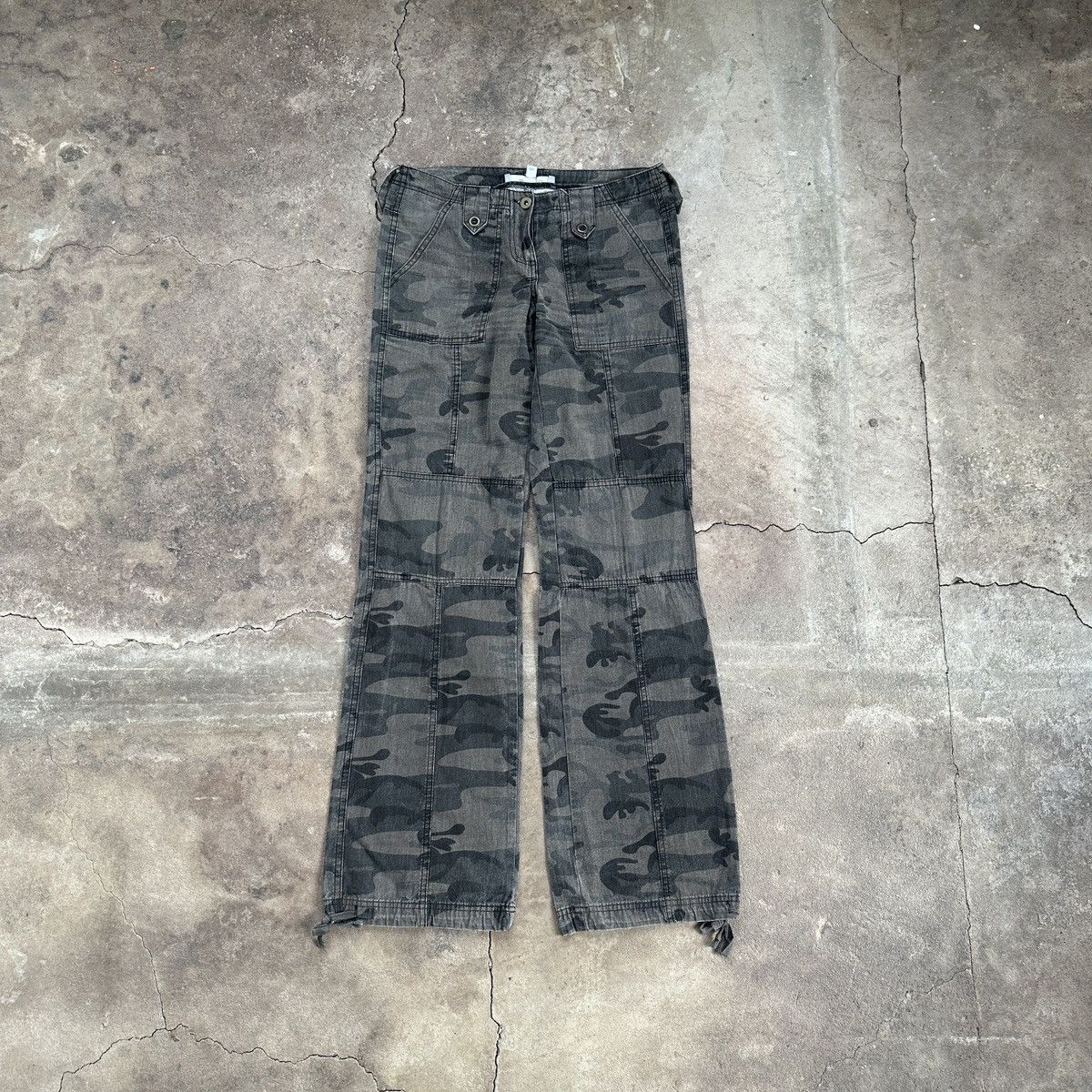 20471120 Vintage Camo Parachute Cotton Pants Size 28" / US 6 / IT 42 - 1 Thumbnail