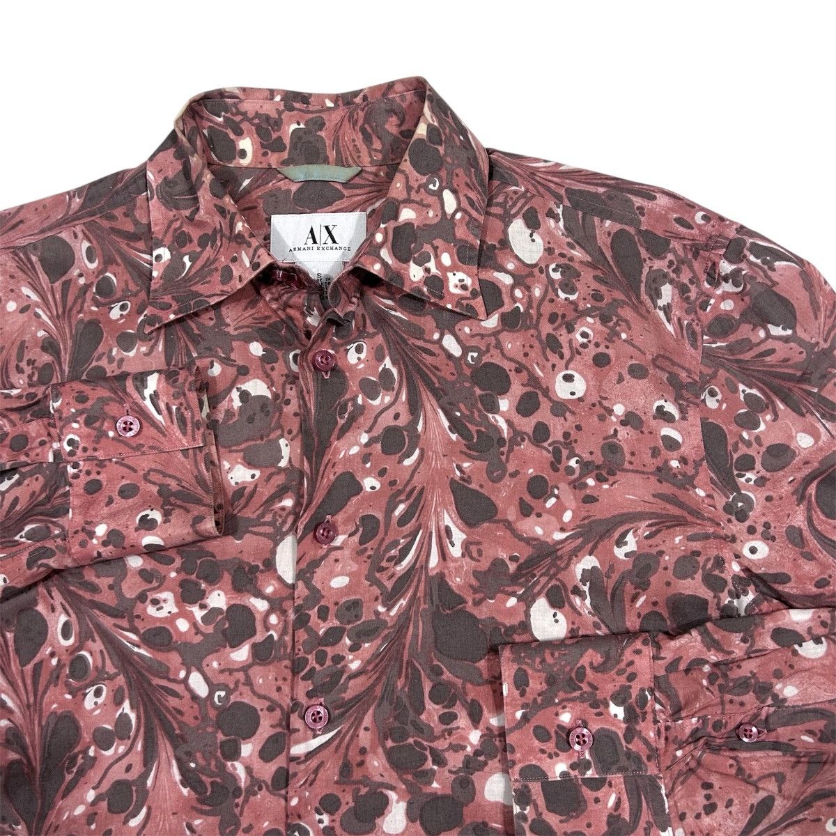 Armani Exchange Armani Exchange Red Fluid Art Button Up Longsleeves Shirt Size US S / EU 44-46 / 1 - 3 Thumbnail