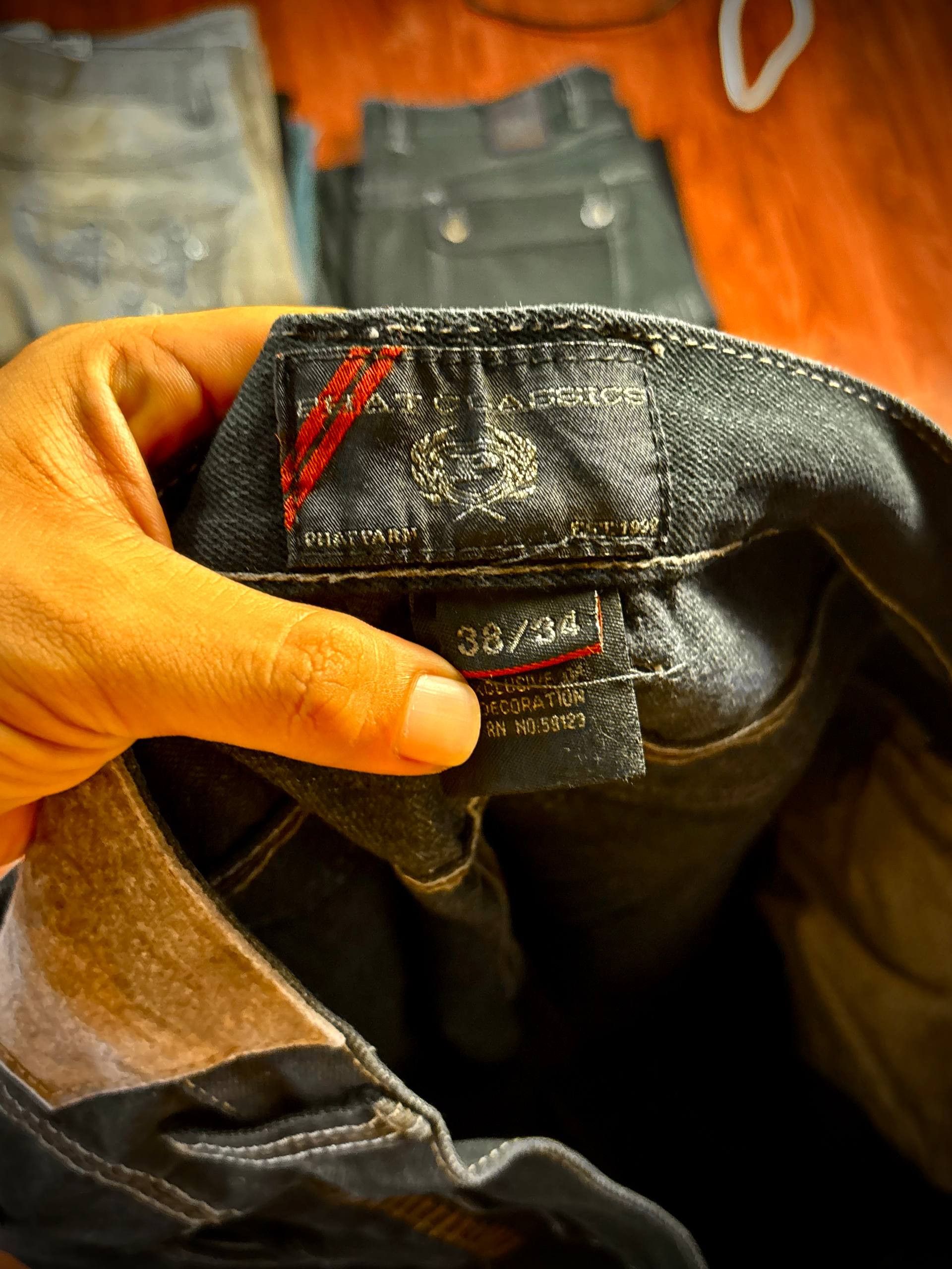 JNCO Vintage 00s Phat Farm Black Denim Jeans Studded Flip Pocket Size US 38 / EU 54 - 6 Thumbnail