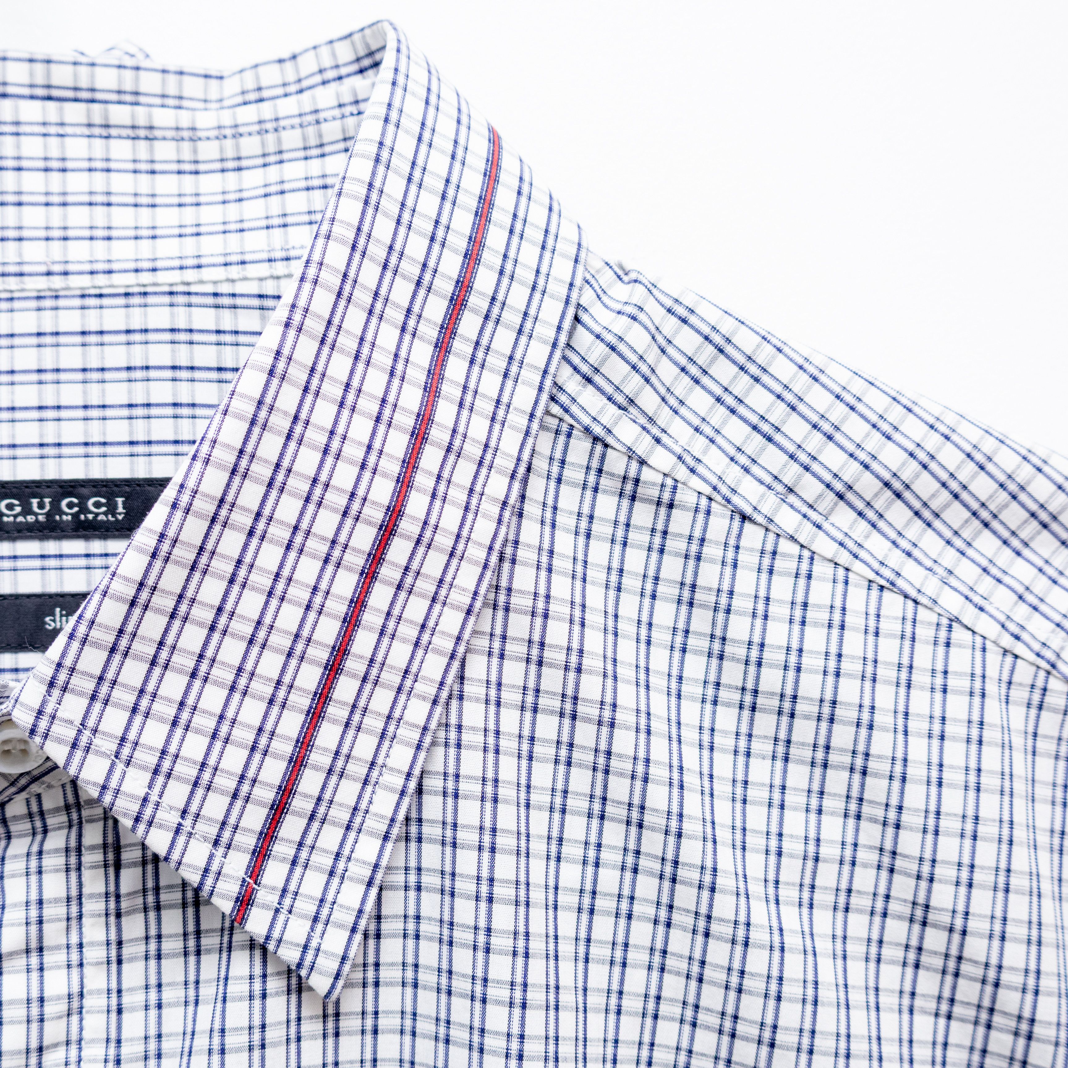 Gucci Vintage Gucci Men’s Slim Fit Checked Shirt Tom Ford Era Sz M Size US M / EU 48-50 / 2 - 4 Thumbnail