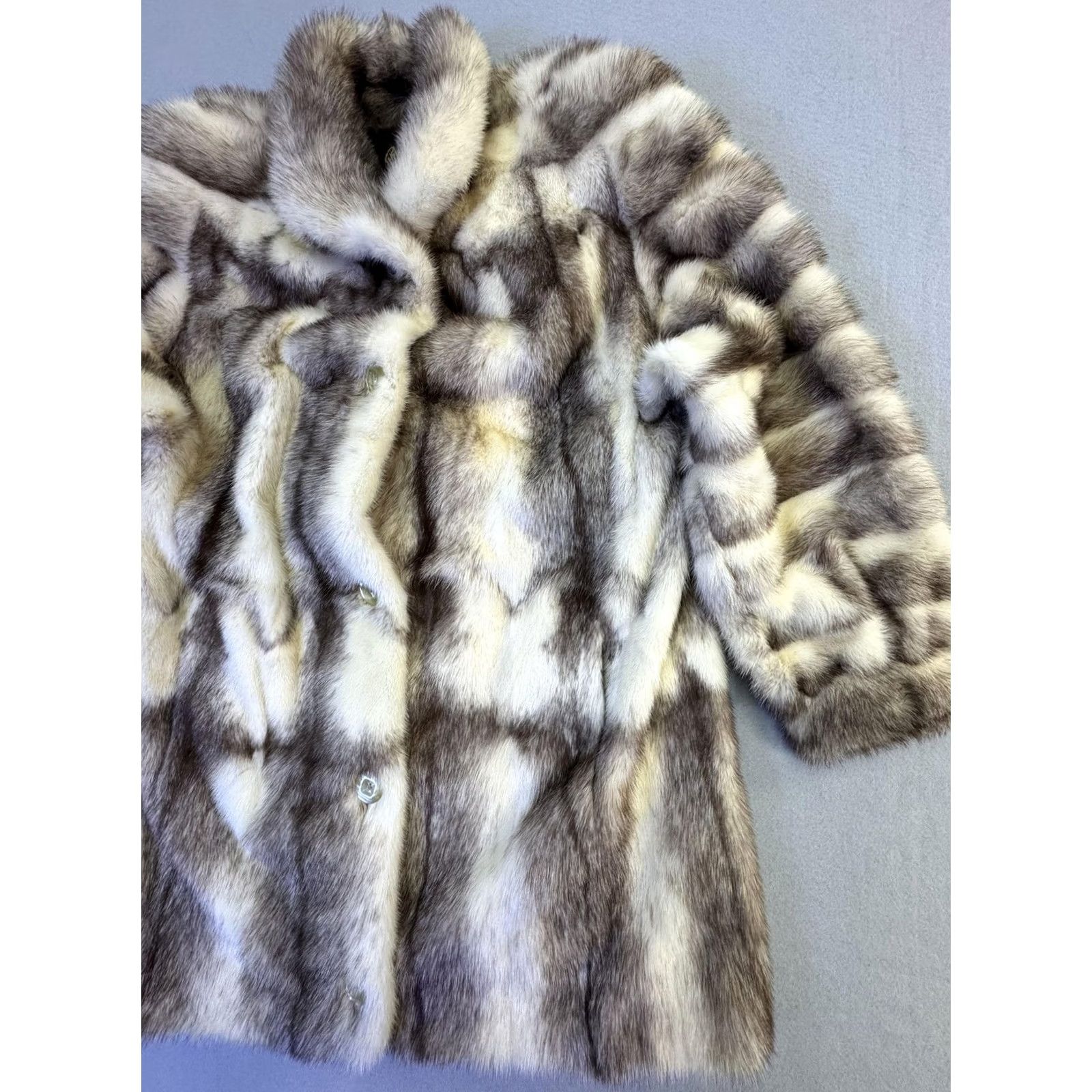 Vintage VINTAGE Ben-Ric Overcoat Womens Large Gray Striped Lined Size L / US 10 / IT 46 - 3 Thumbnail