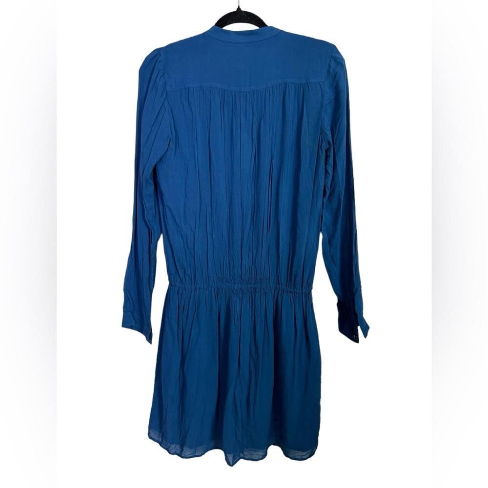 Vince Vince. I Shirred Long Sleeve Sheer Dress Blue XS Size XS / US 0-2 / IT 36-38 - 3 Thumbnail