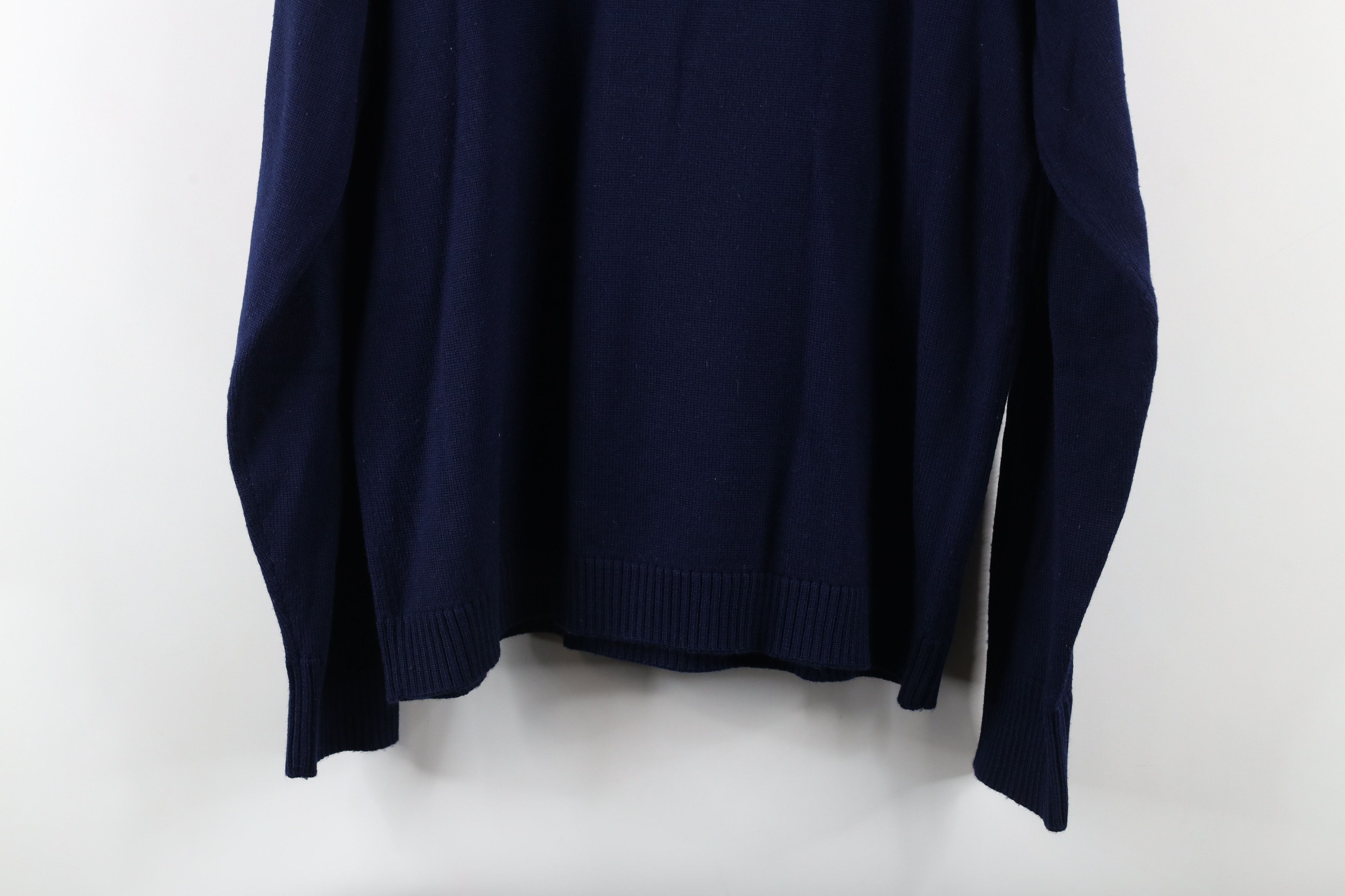 Ralph Lauren × Vintage Vintage 90s Ralph Lauren Knit V-Neck Sweater Navy Blue Size US M / EU 48-50 / 2 - 8 Thumbnail