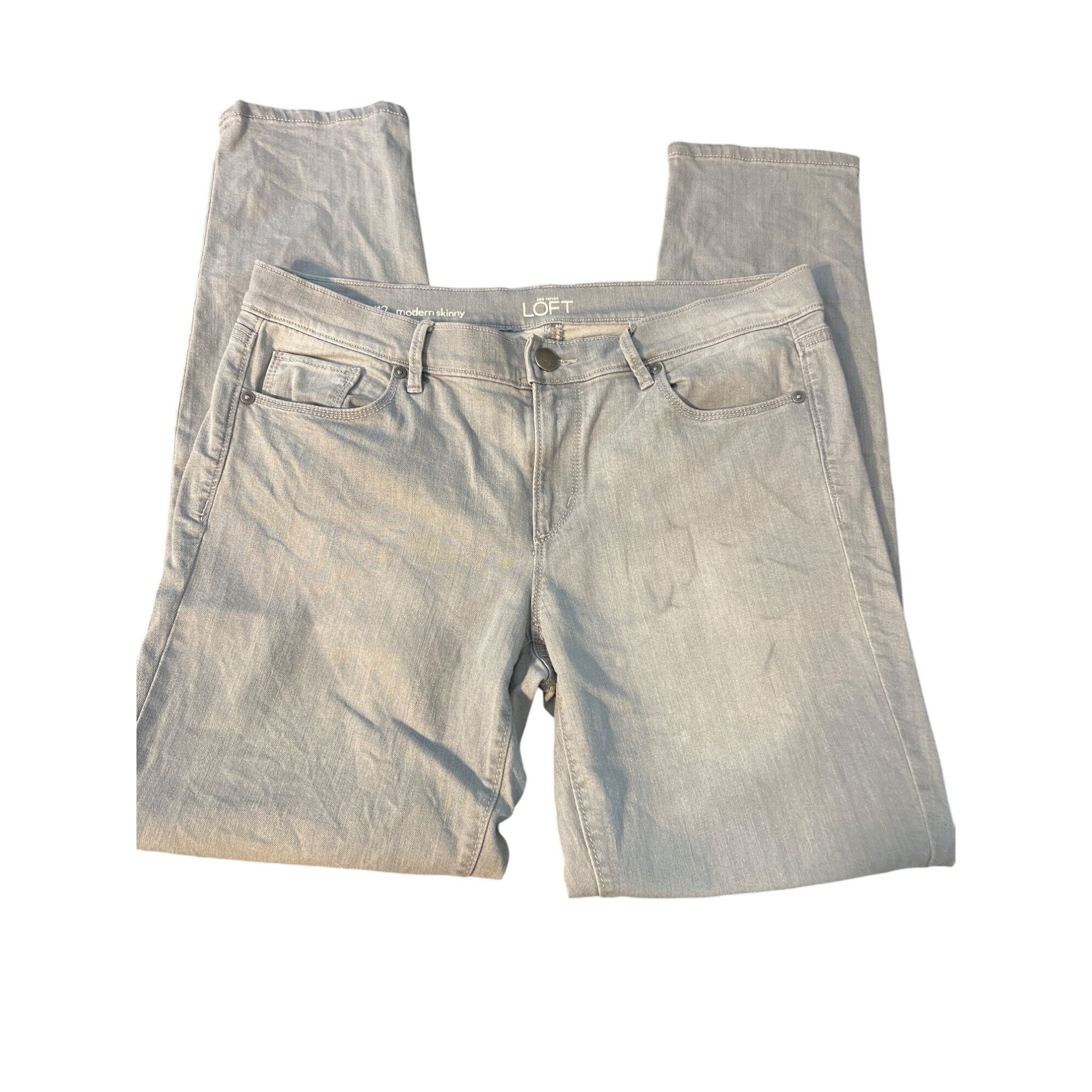 Loft Loft Modern Skinny Light Gray Denim Jeans 31/12 Womens 5 Poc Size 31" - 1 Thumbnail