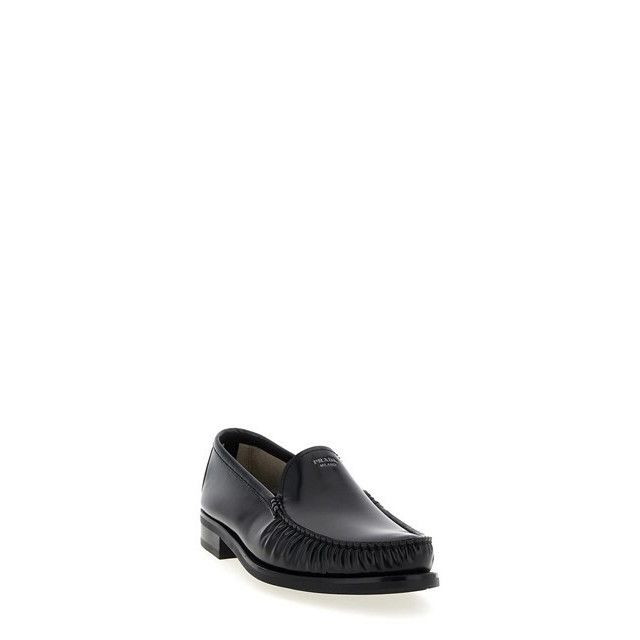Prada PRADA Black Leather Loafers New And Authentic (Men's size:9; Size US 9 / EU 42 - 2 Thumbnail