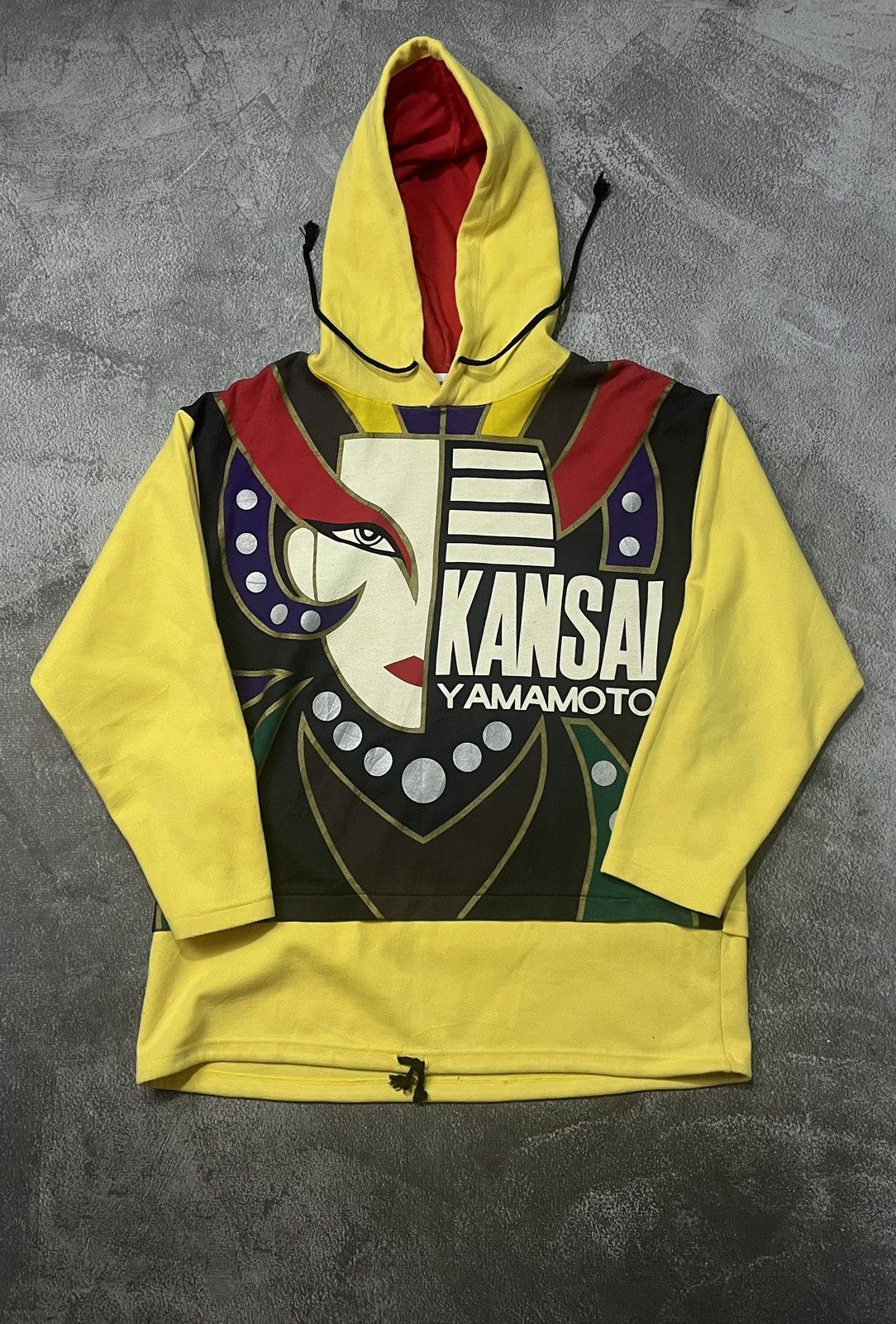 Kansai Yamamoto Vintage Kansai Yamamoto O2 Big Face Kabuki Oversized Hoodie Size US L / EU 52-54 / 3 - 2 Thumbnail