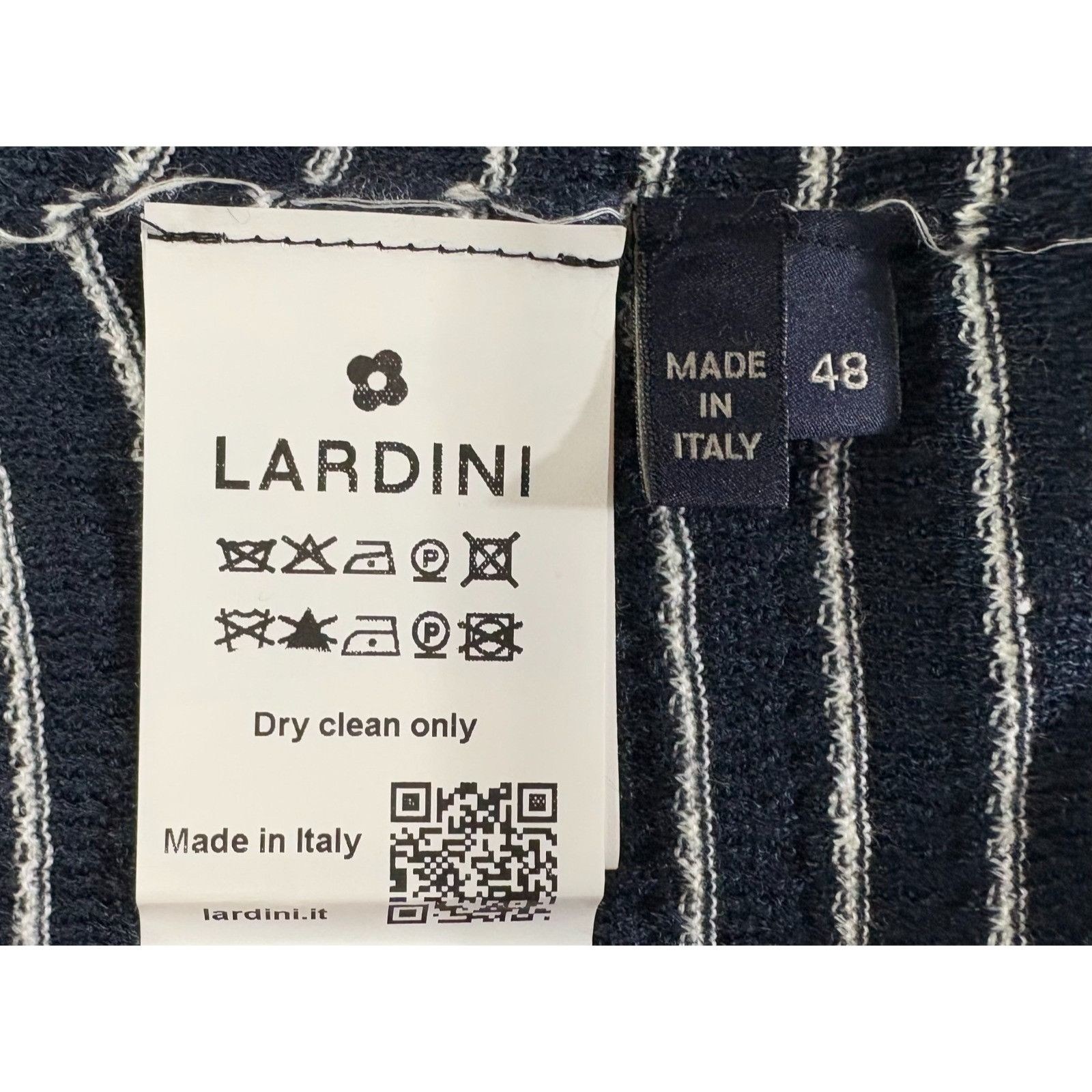 Lardini Lardini 100% linen knit polo shirt size 48 US M color navy i Size US M / EU 48-50 / 2 - 3 Thumbnail