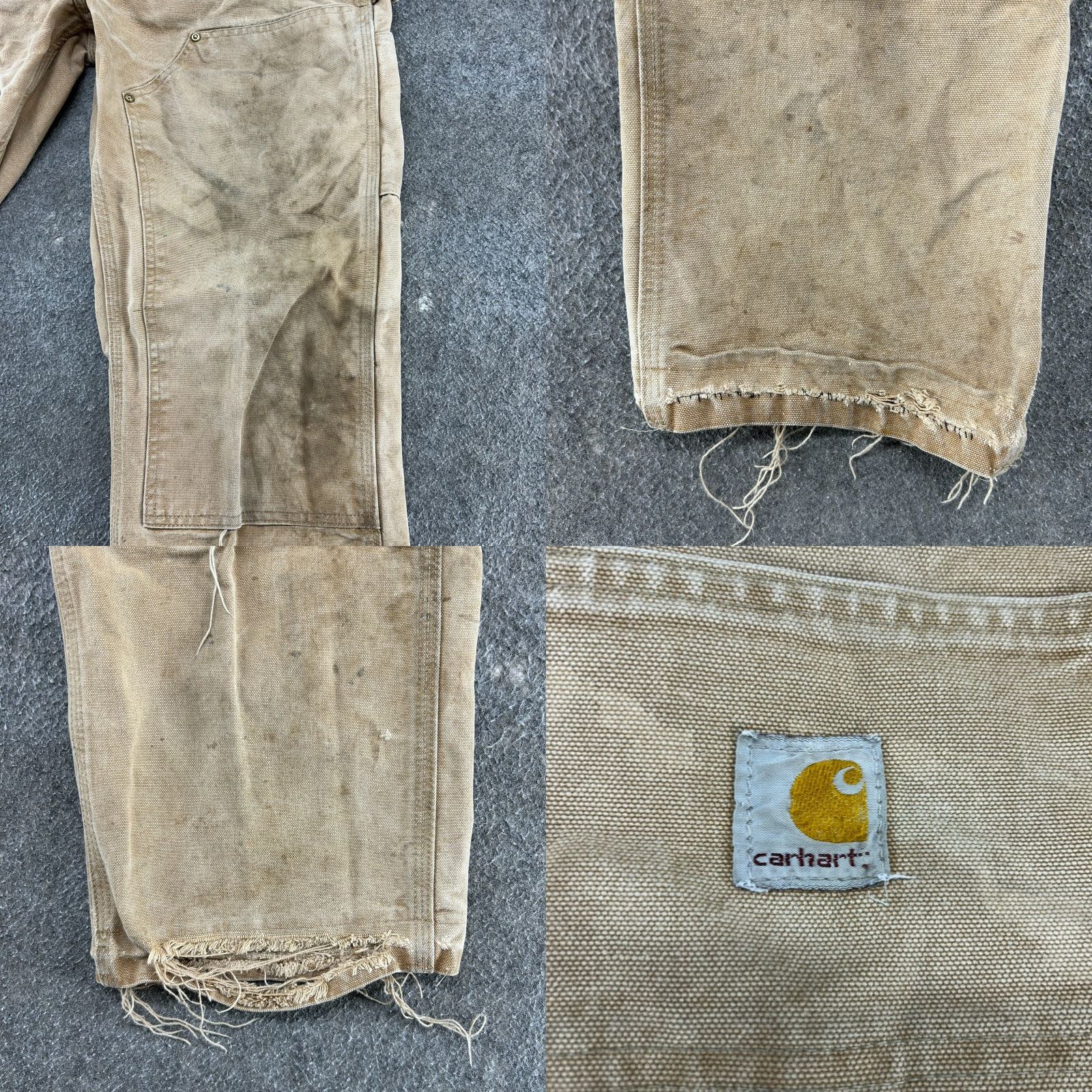 Carhartt VINTAGE Carhartt Jeans Mens 33x28 Brown Tan Carpenter Double Knee Loose Fit USA 90s Comfort Pockets Straight Seasonal Mens Size US 33 - 9 Thumbnail