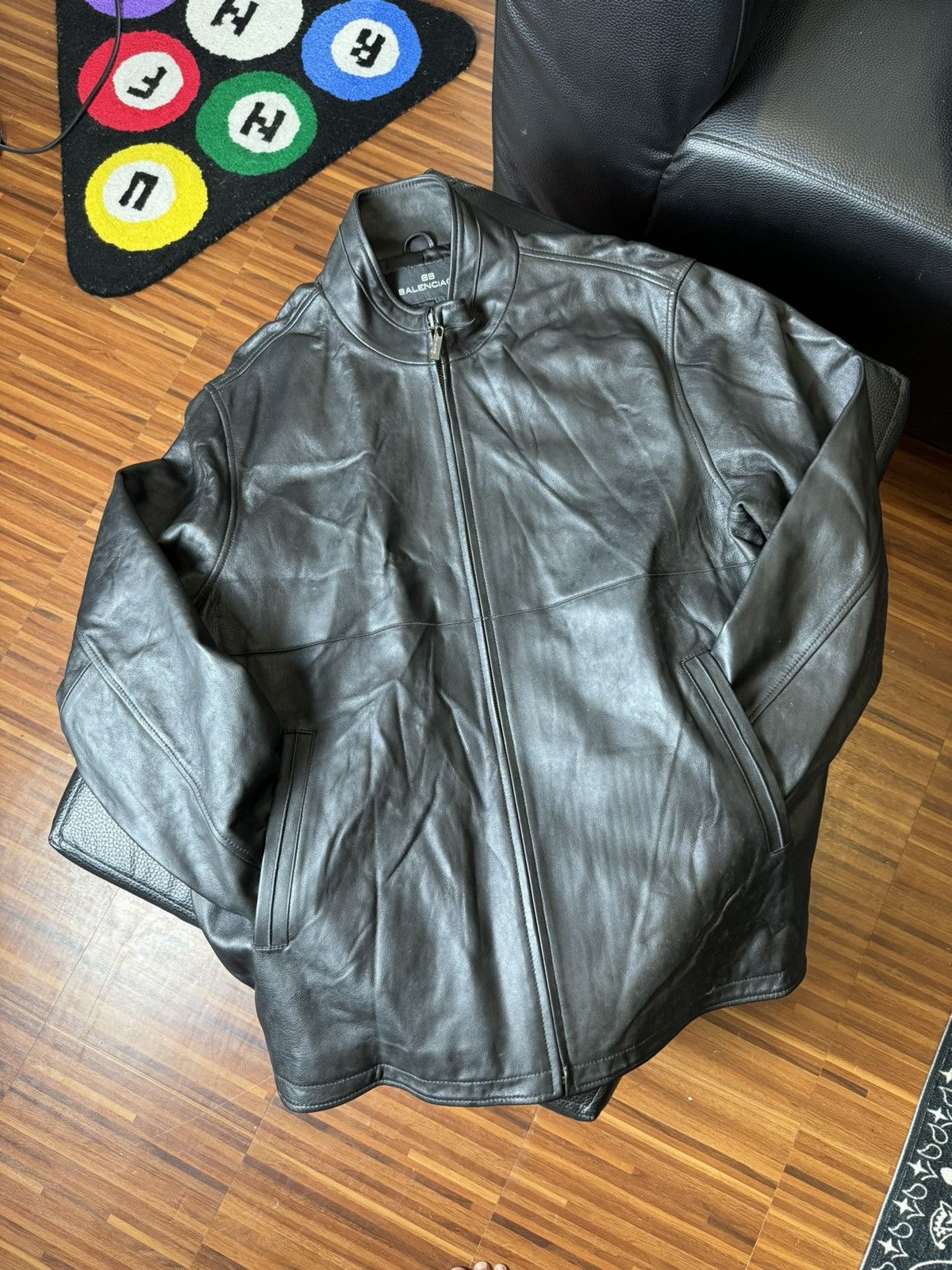 Balenciaga Balenciaga | Leather Jacket | Size US XL / EU 56 / 4 - 1 Thumbnail