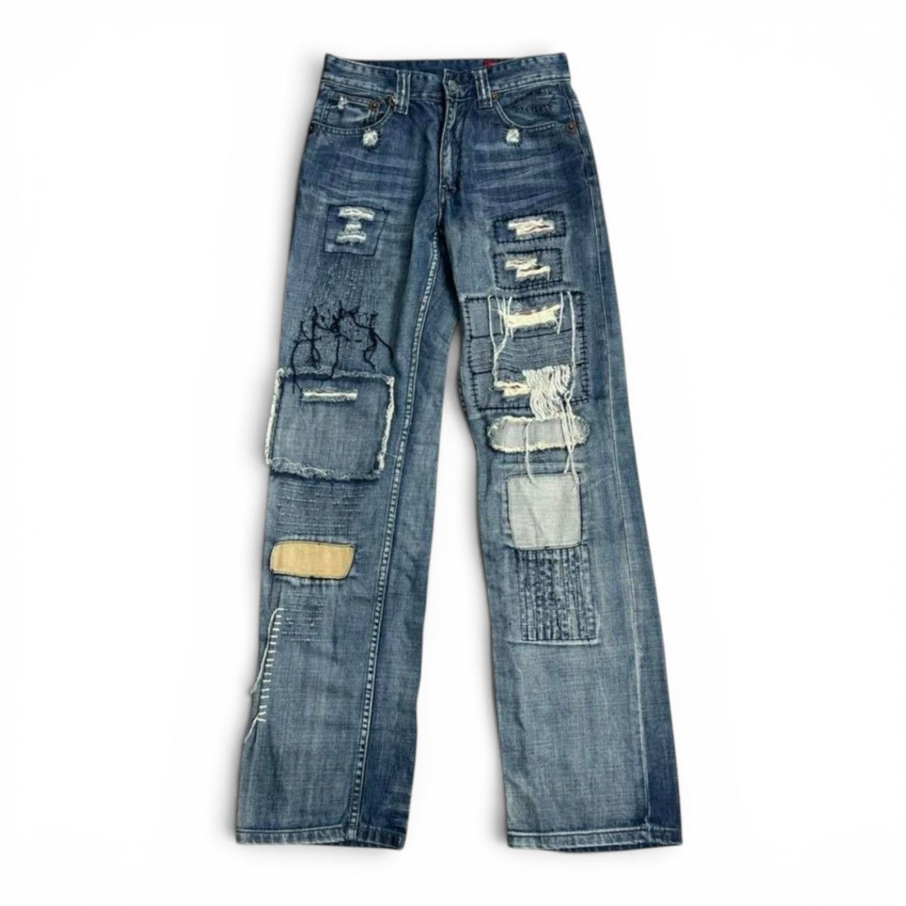 Vintage Vintage Patchwork Distressed Denim Size US 30 / EU 46 - 7 Thumbnail