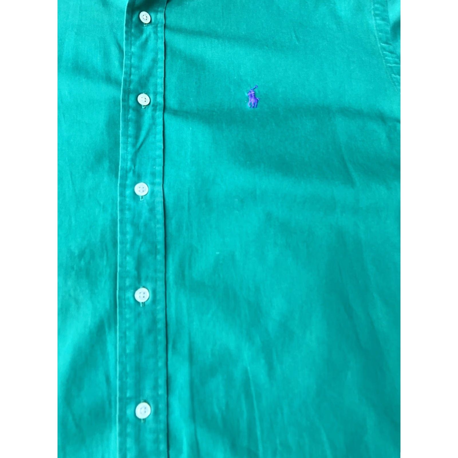 Polo Ralph Lauren VINTAGE Polo Ralph Lauren Blake Button Short Sleeve Shirt Men’s Large Green Size US L / EU 52-54 / 3 - 6 Thumbnail