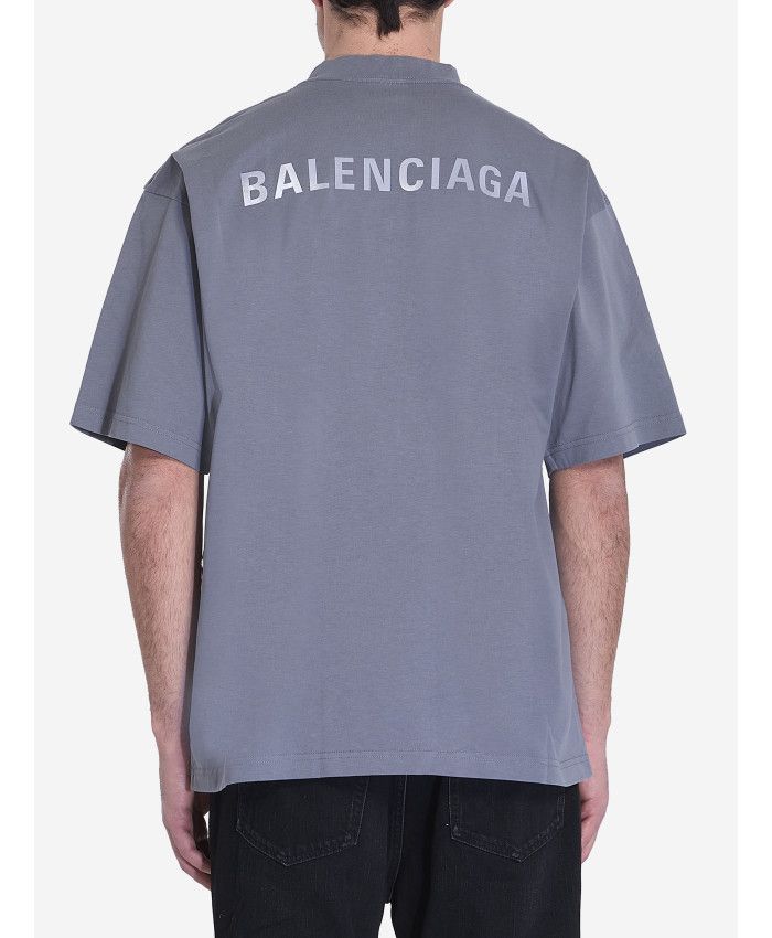 Balenciaga o1s1wg110126 Back Reflective T-Shirt Medium Fit in Grey Size US XL / EU 56 / 4 - 5 Thumbnail