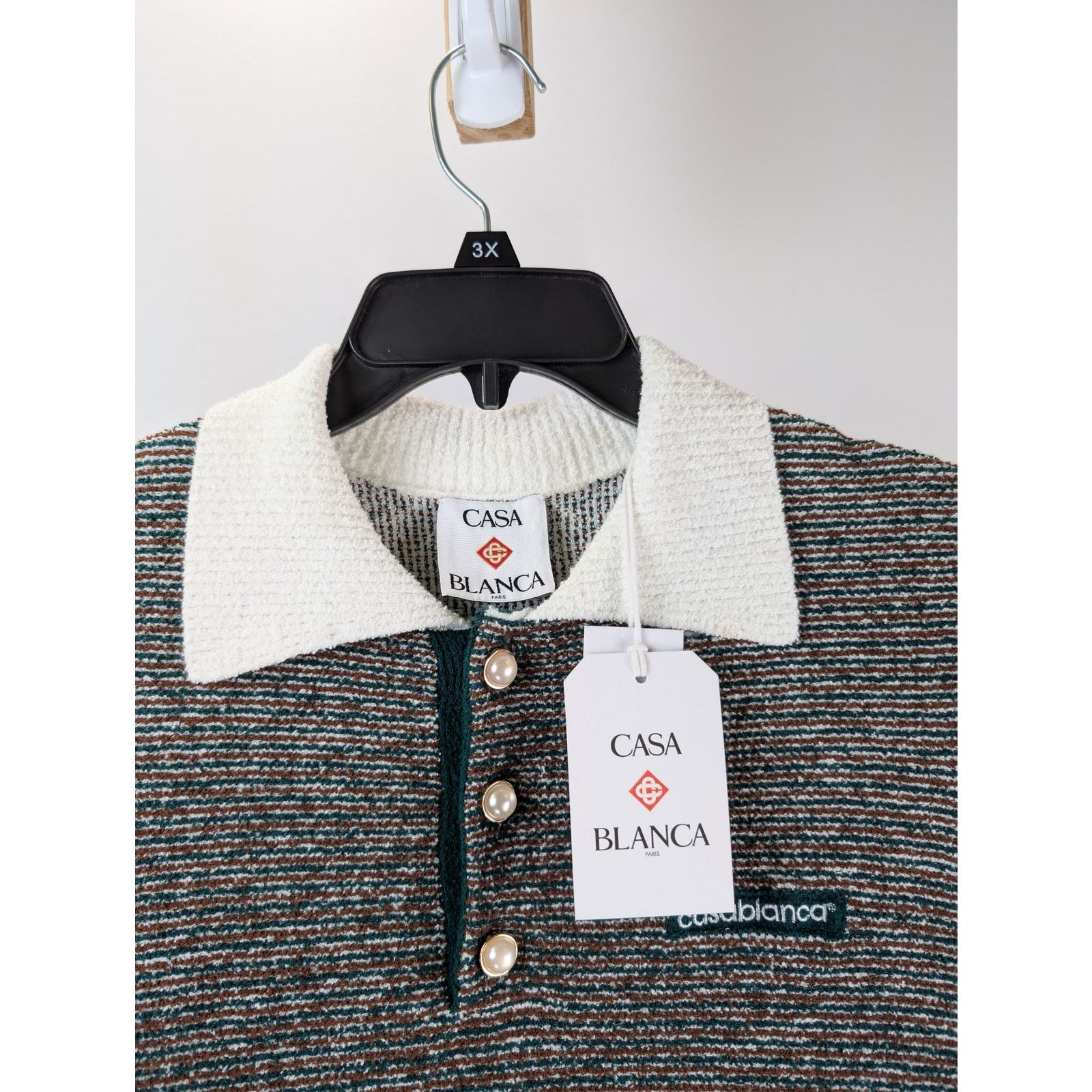 Casablanca o1rshd1 Cotton Boucle Striped Polo Shirt in Multicolor Size US S / EU 44-46 / 1 - 7 Thumbnail