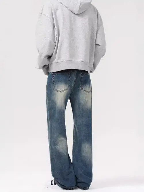 Anime × Japanese Brand × Jean Pants American retro washed distressed loose bootcut jeans Size US 34 / EU 50 - 4 Thumbnail