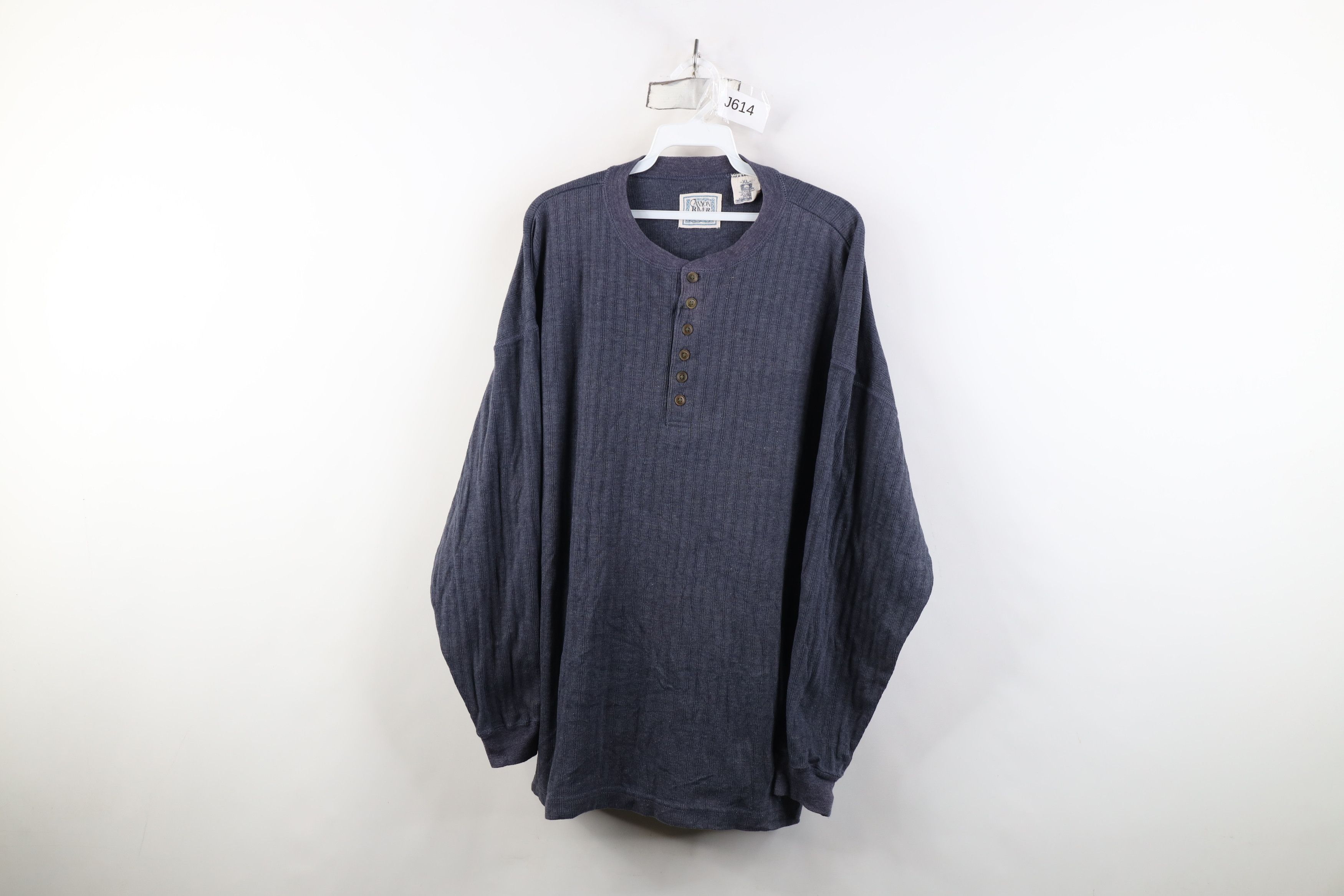 Vintage Vintage 90s Streetwear Knit Long Sleeve Henley T-Shirt Size US XL / EU 56 / 4 - 1 Thumbnail